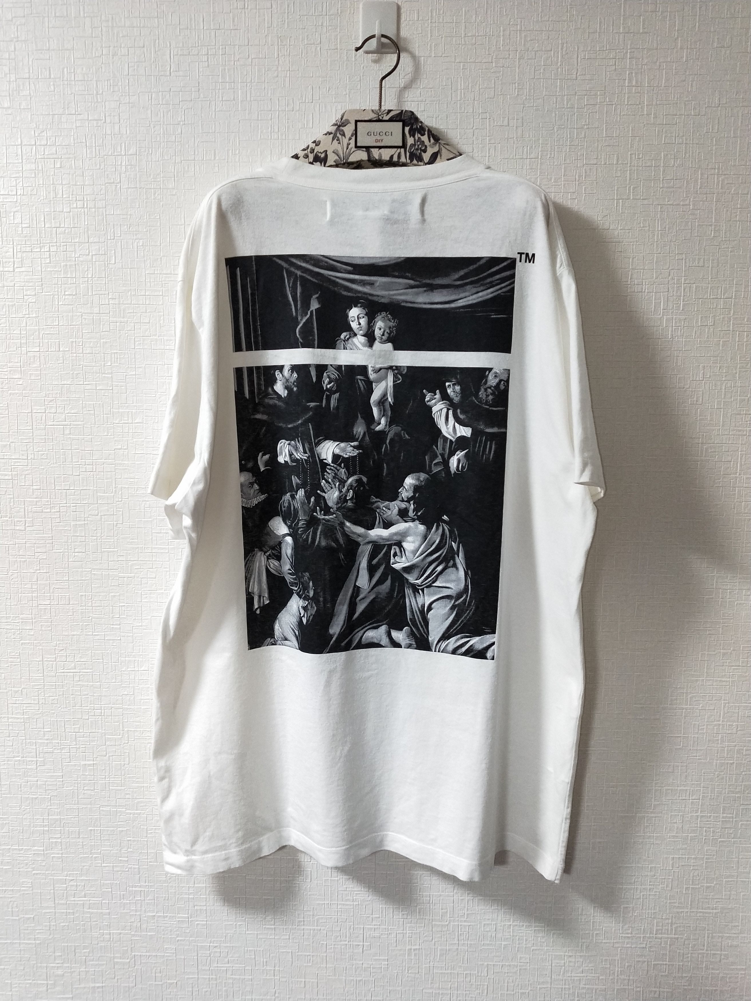 Image of Off White Square Caravaggio Tee in White, Men's (Size 2XL)