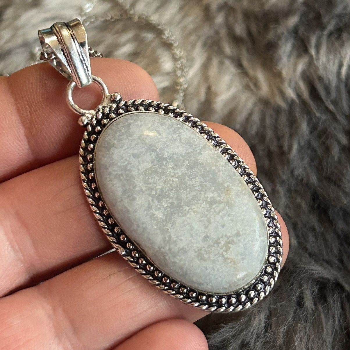 Handmade Handcrafted framed rainbow moonstone 925 sterling necklace Size ONE SIZE - 1 Thumbnail