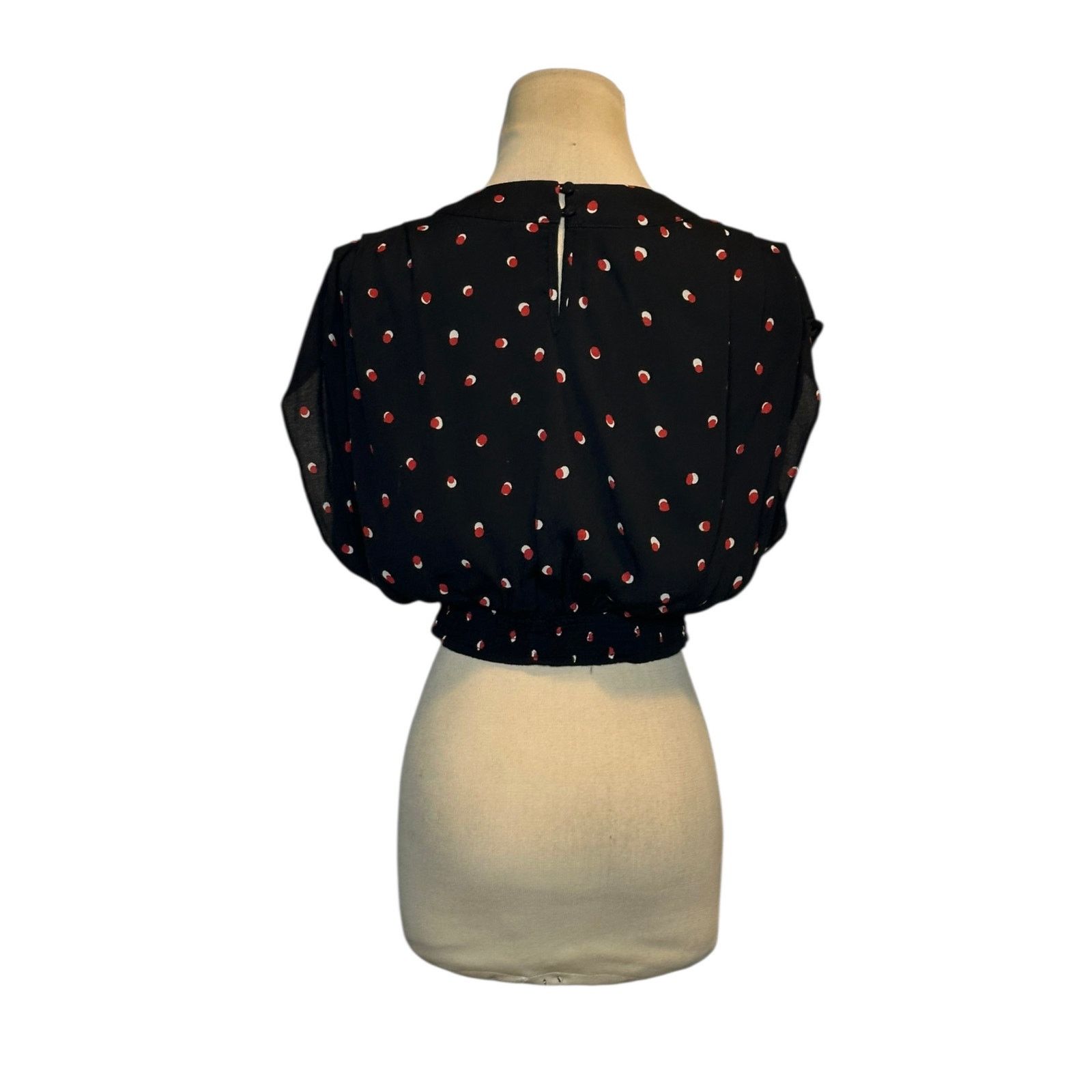 Free People Free People polka dot pleated V neck crop top blouse size XS Size XS / US 0-2 / IT 36-38 - 12 Thumbnail