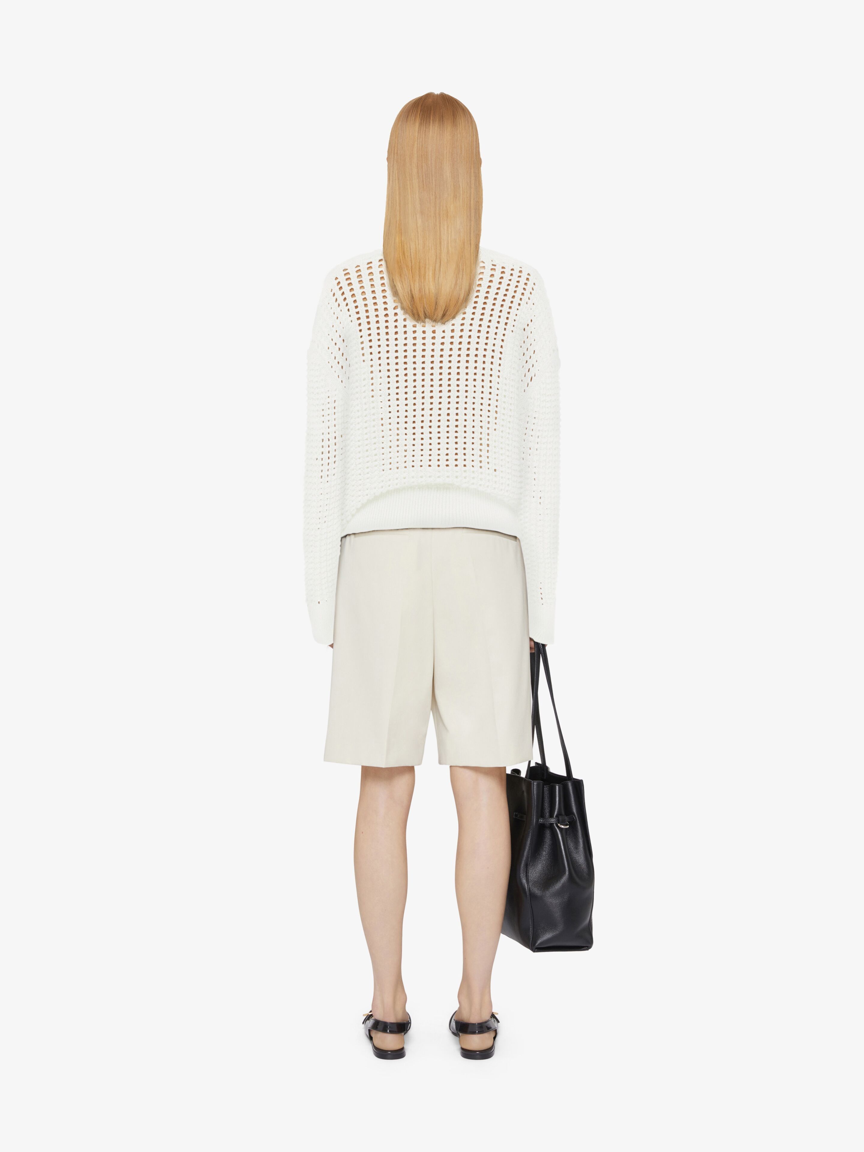 Givenchy o1srvl11e0725 Low Shoulders Crewneck Sweater in White Size L / US 10 / IT 46 - 3 Thumbnail