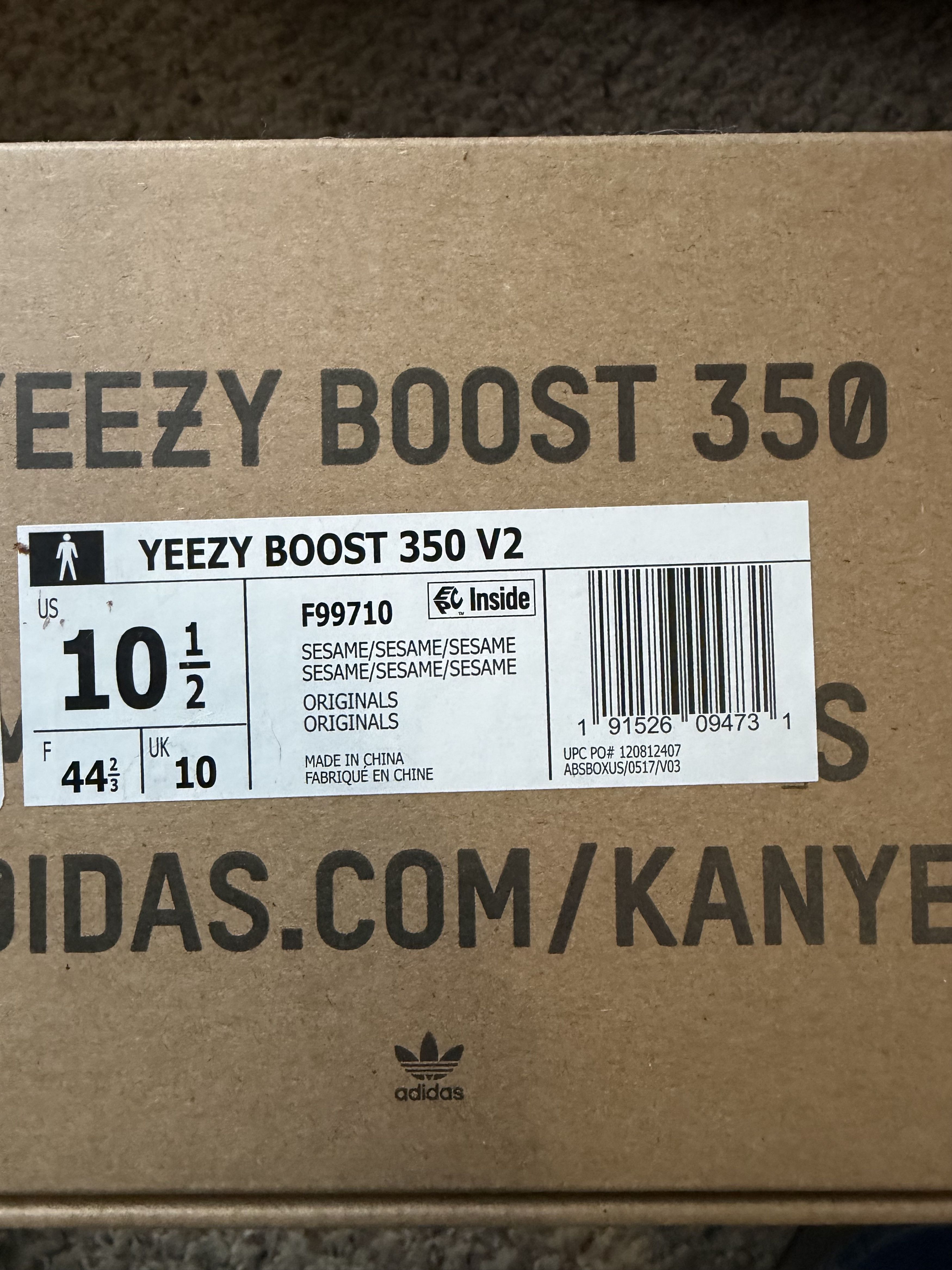 Yeezy Yeezy Boost 350 V2 Sesame Size US 10.5 / EU 43-44 - 1 Thumbnail
