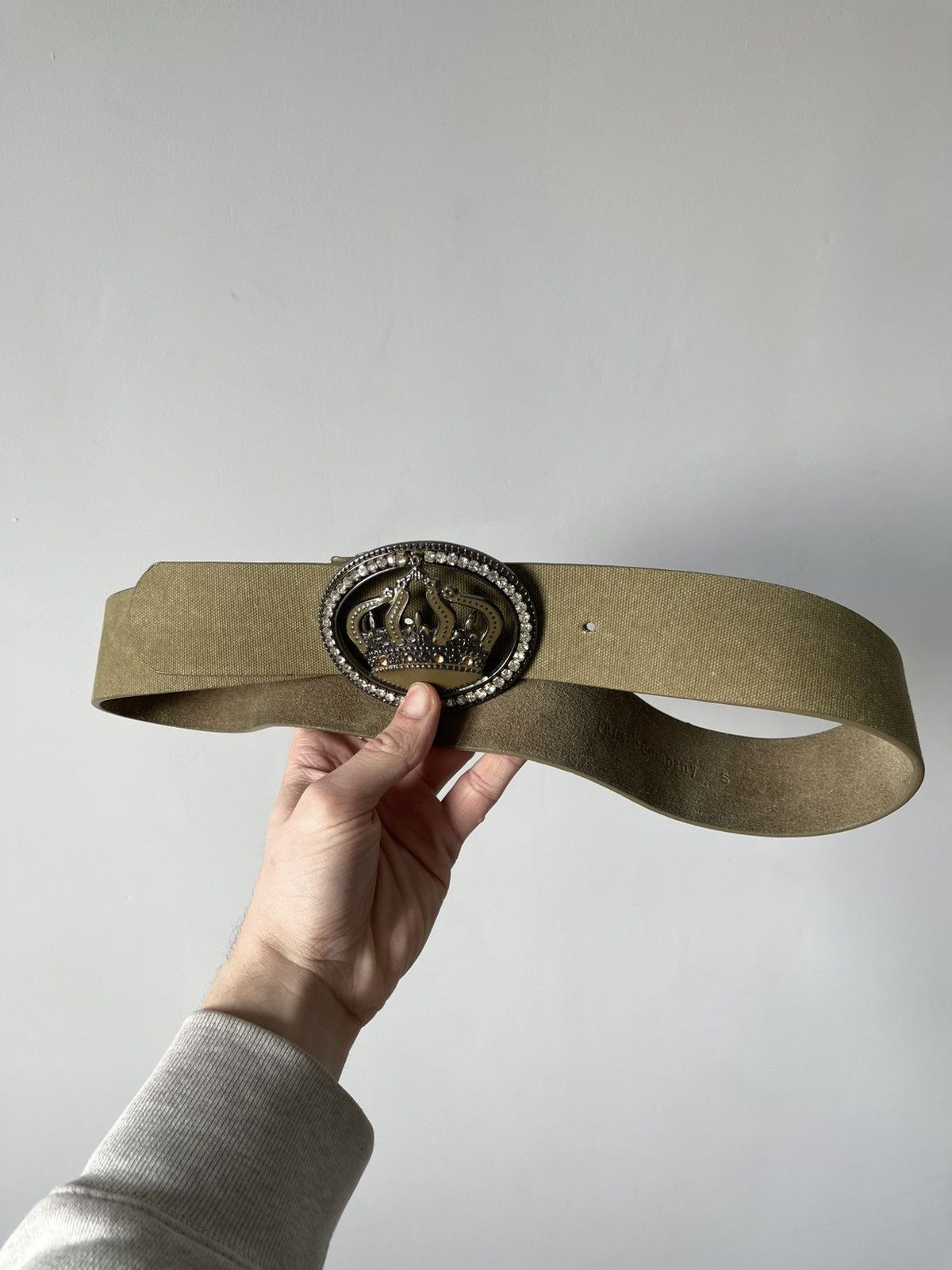 Japanese Brand Vintage 90's Archive Japanese Rhinestones Crown Buckle Belt Size ONE SIZE - 2 Thumbnail