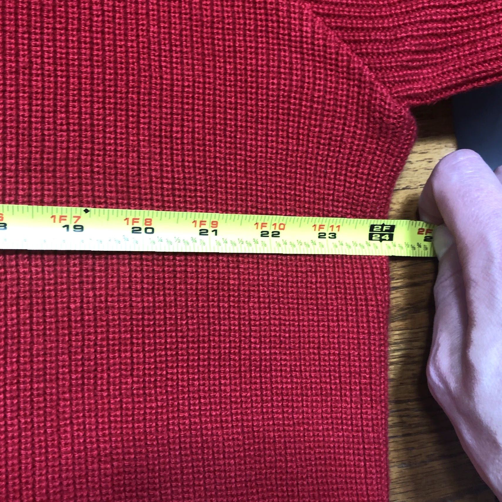 Vintage VINTAGE Lord Jeff Sweater Mens XL Red Cotton Knit Crew Neck Pullover Cable-Knit Classic USA 80s 90s Preppy Retro Dressy Casual Workwear Men Size US XL / EU 56 / 4 - 4 Thumbnail