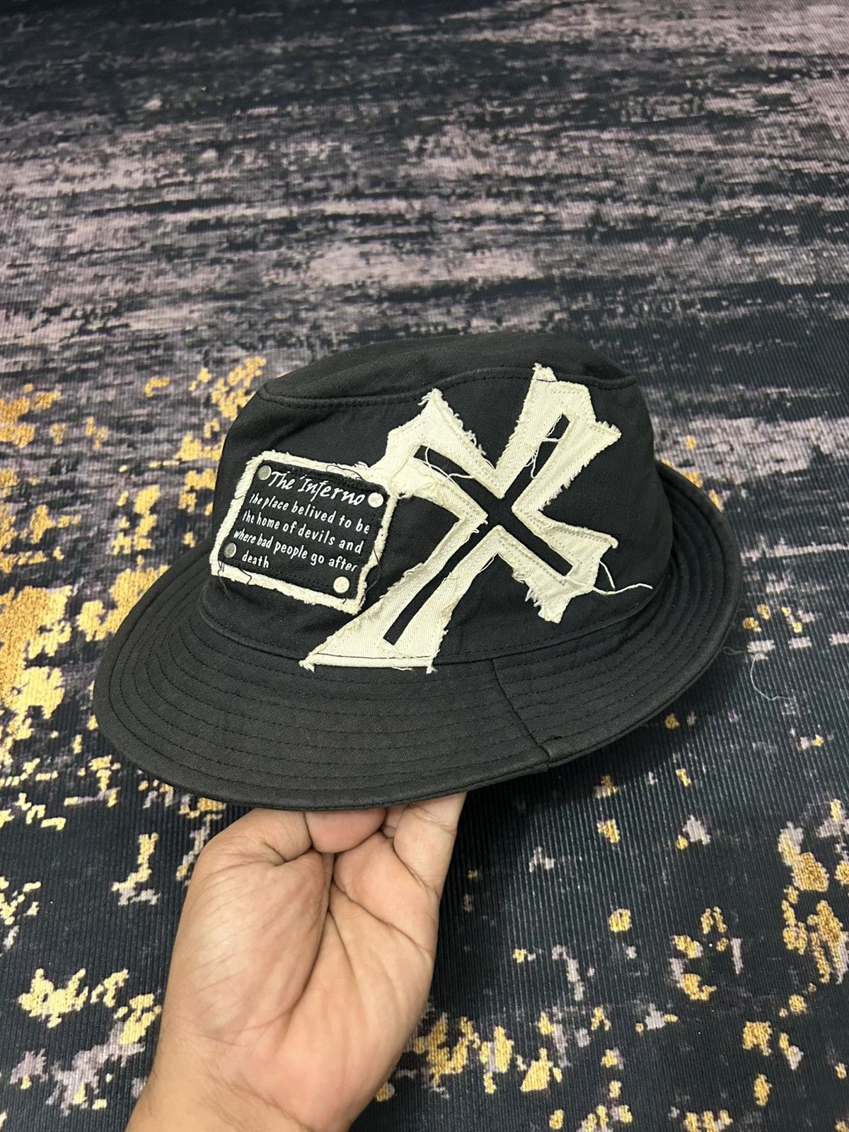 Japanese Brand The Inferno Porm Cross Bucket Hat Size ONE SIZE - 2 Thumbnail