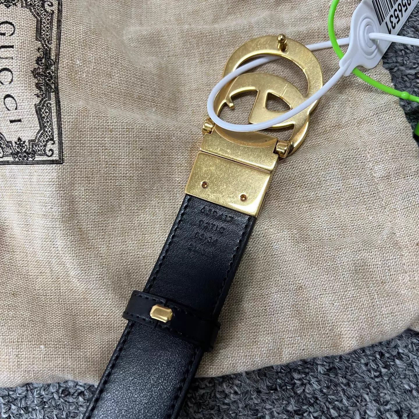 Gucci Gucci GG Monogram Belt Gold GG Buckle 85/34 99 New Size ONE SIZE - 4 Thumbnail
