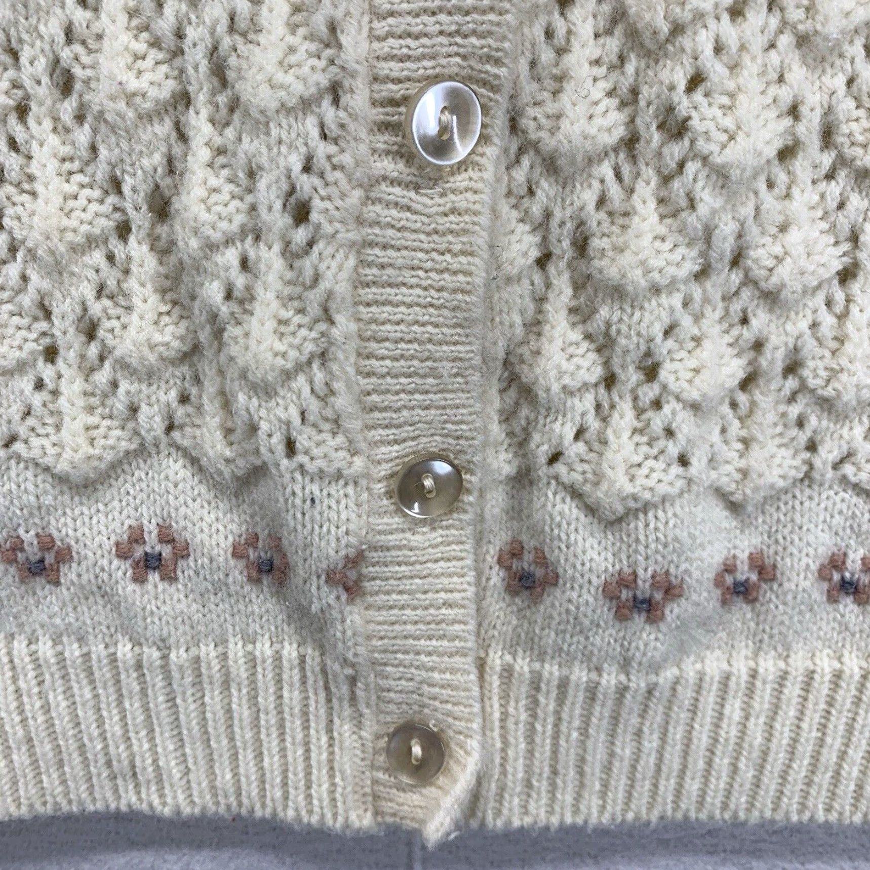 Vintage VINTAGE Wintuk Cardigan Sweater Women's Small Ivory Floral Embroidered 80s Bohemian Womens Size S / US 4 / IT 40 - 6 Thumbnail