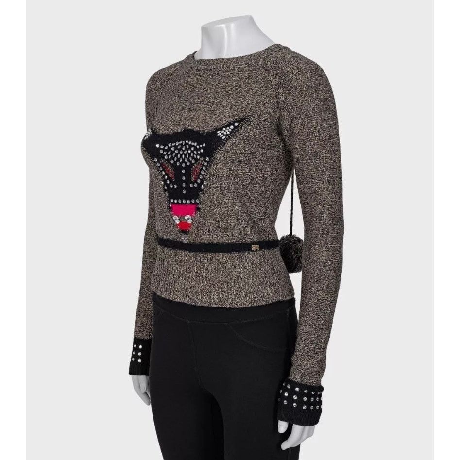 Sonia Rykiel Sonia Rykiel Brown Crystal Wool Cashmere Sweater Sz.36 Size XS / US 0-2 / IT 36-38 - 2 Thumbnail