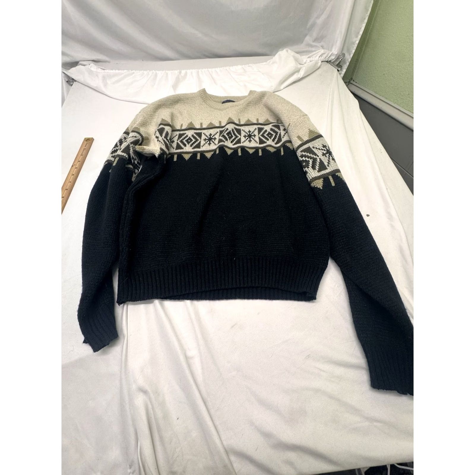 Basic Editions VINTAGE Basic Editions Nordic Fair Isle Snowflake Sweater Mens L Blue 90s Grandpa Size US L / EU 52-54 / 3 - 2 Thumbnail