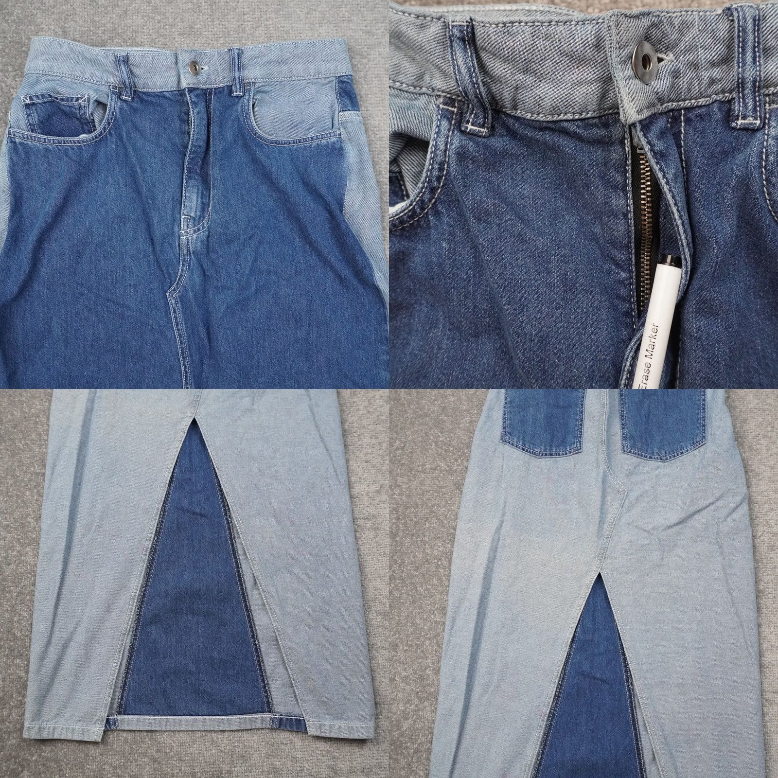 Kotn KOTN Skirt A-Line Midi Blue 28 Regular Women Geometric Pattern Zip Casual Spring Summer Fall"} Size 28" / US 6 / IT 42 - 8 Thumbnail