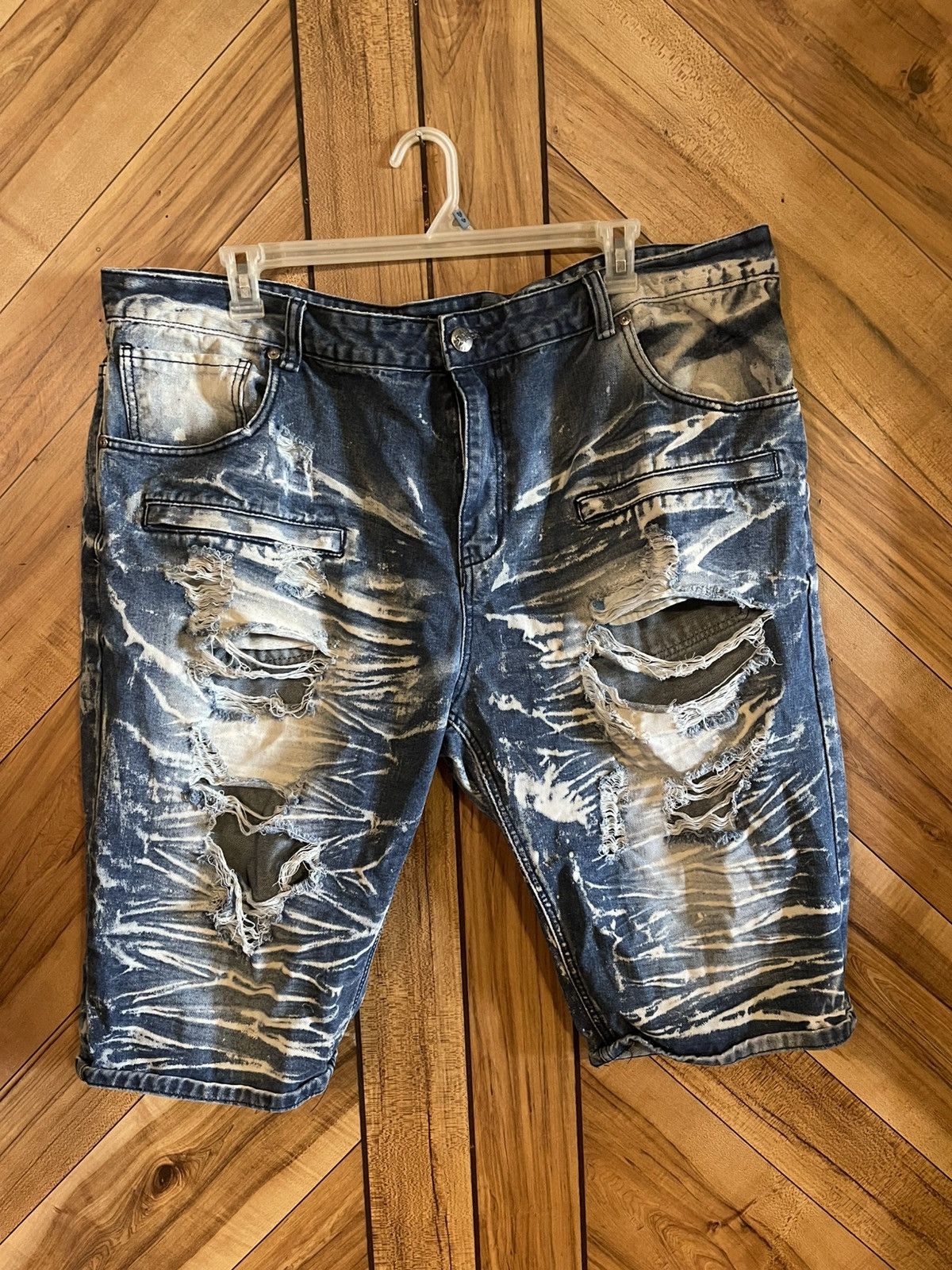 Other Red Ape Mens Big & Tall 46 Acid Wash Distressed Denim Shorts Size US 44 / EU 60 - 2 Thumbnail