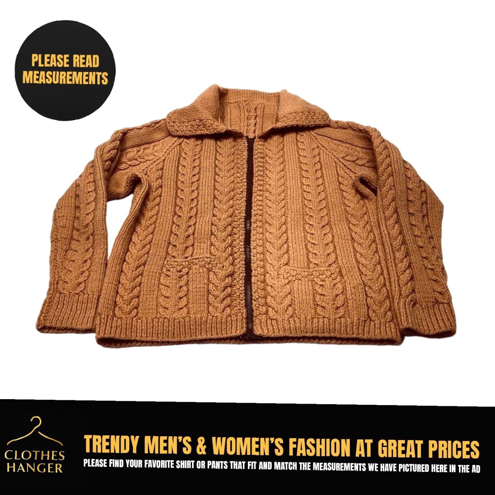 Vintage VINTAGE Vintage Chunky Cable Knit Full Zip Sweater Womens Medium Hand Made Unbranded 80s Size M / US 6-8 / IT 42-44 - 2 Thumbnail