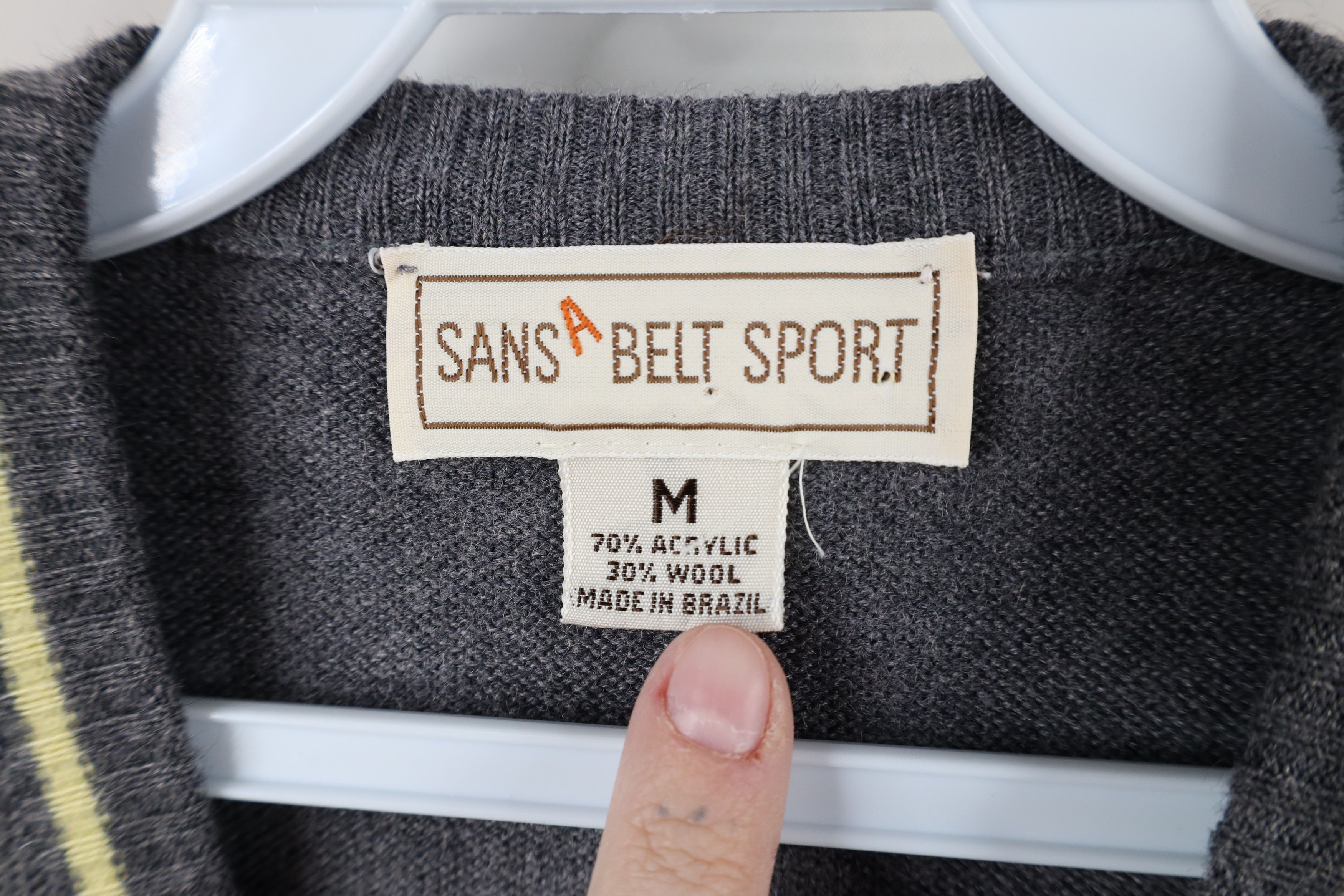 Vintage Vintage 90s Dapper Blank Cable Knit V-Neck Sweater Vest Gray Size US M / EU 48-50 / 2 - 5 Thumbnail