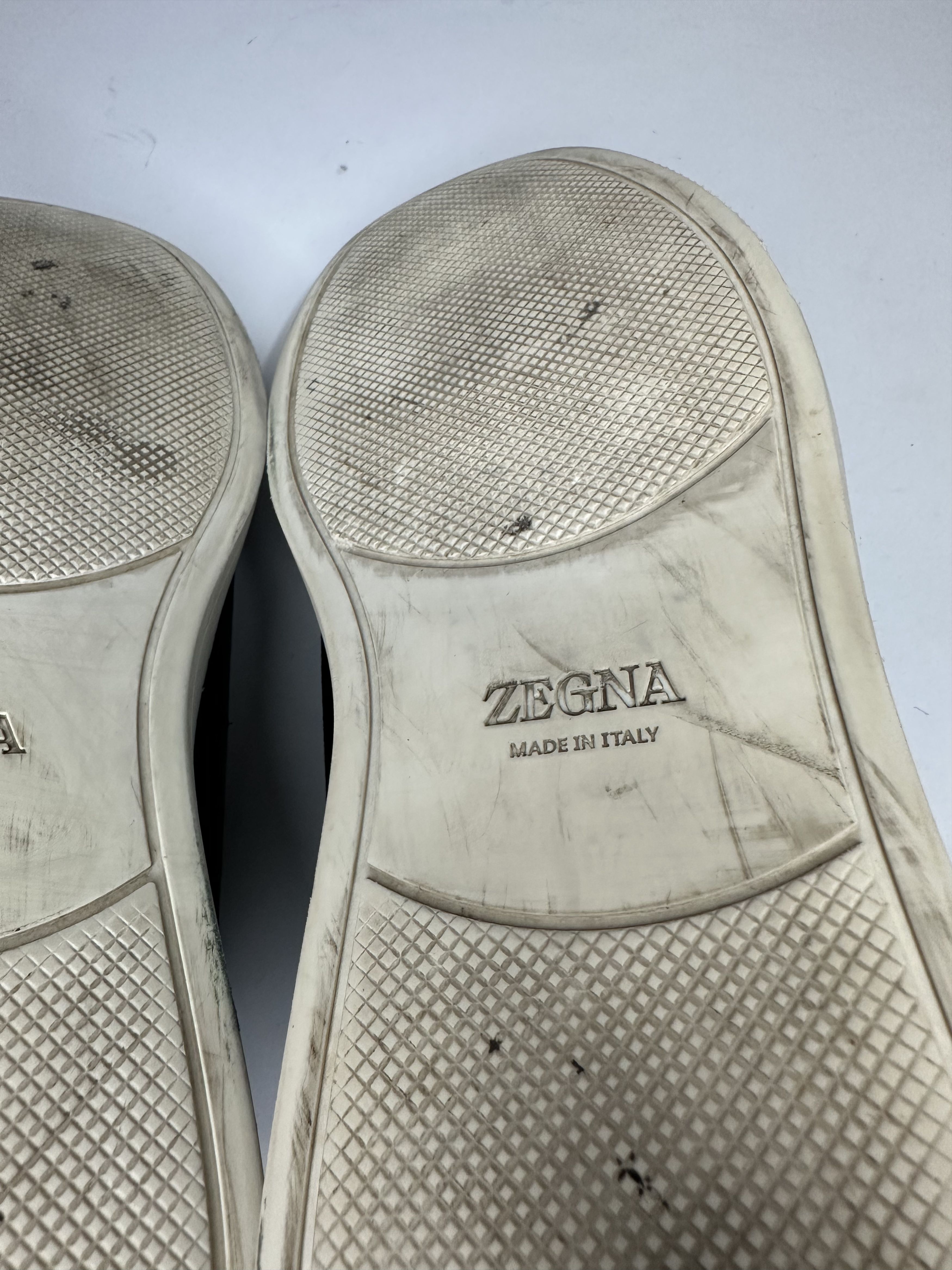 Z Zegna Zegna Triple Stitch Black Deerskin Leather Low Top Sneakers. Size US 7.5 / EU 40-41 - 10 Thumbnail