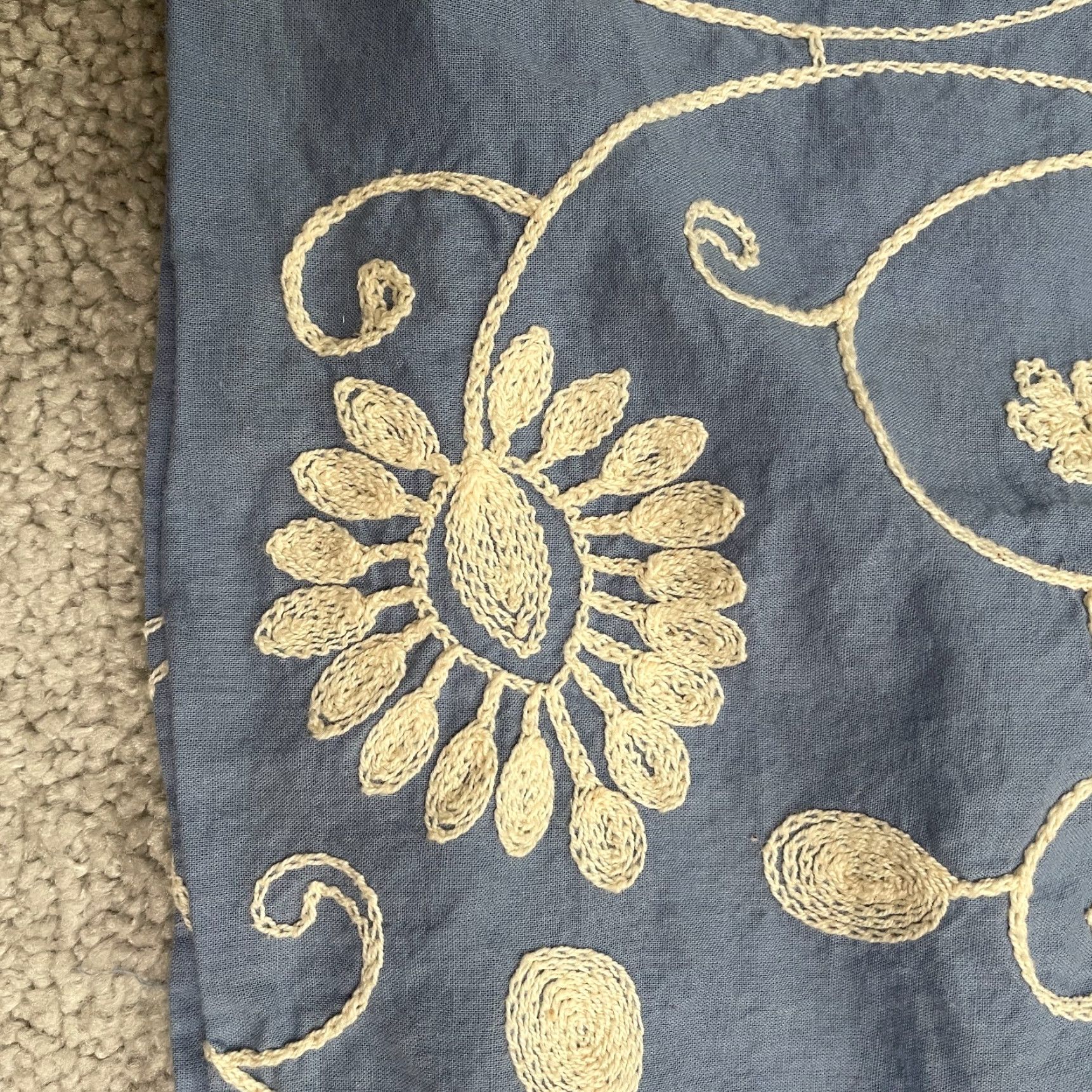 Bell Polagram Blouse Womens Medium Blue Floral Embroidered Off Shoulder Bell Sleeve Size M / US 6-8 / IT 42-44 - 4 Thumbnail