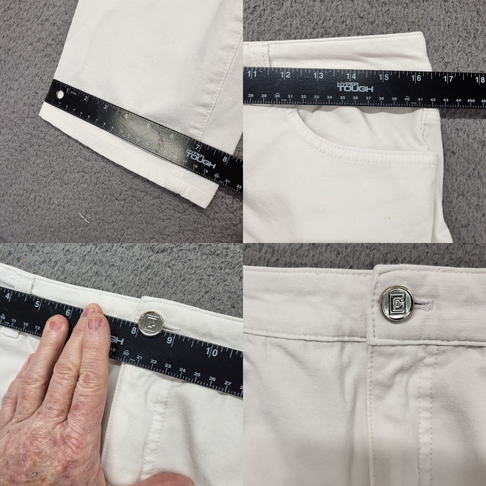 Chaps VINTAGE CHAPS Ralph Lauren White Denim Womens Size 12 Ankle Chino Pants 32x26 Size 34" / US 12 / IT 48 - 8 Thumbnail