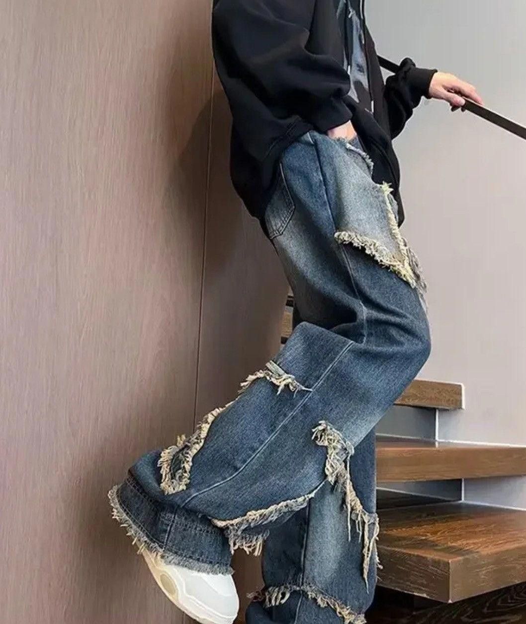Jean Star Embroidered Jeans Size US 33 - 9 Thumbnail