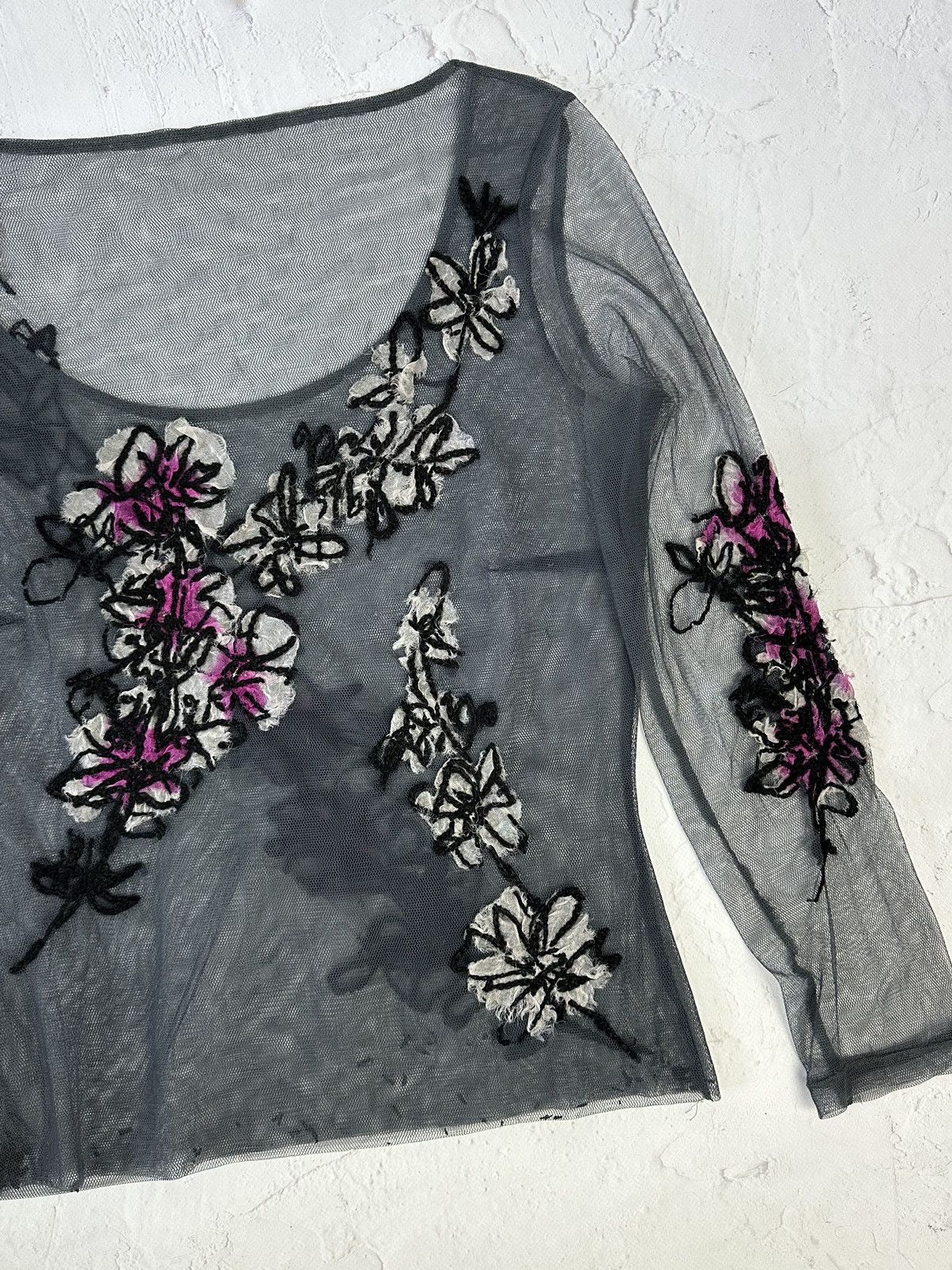 Beauty Beast × If Six Was Nine × Vintage Vintage Mesh Floral Sweater Size M / US 6-8 / IT 42-44 - 3 Thumbnail