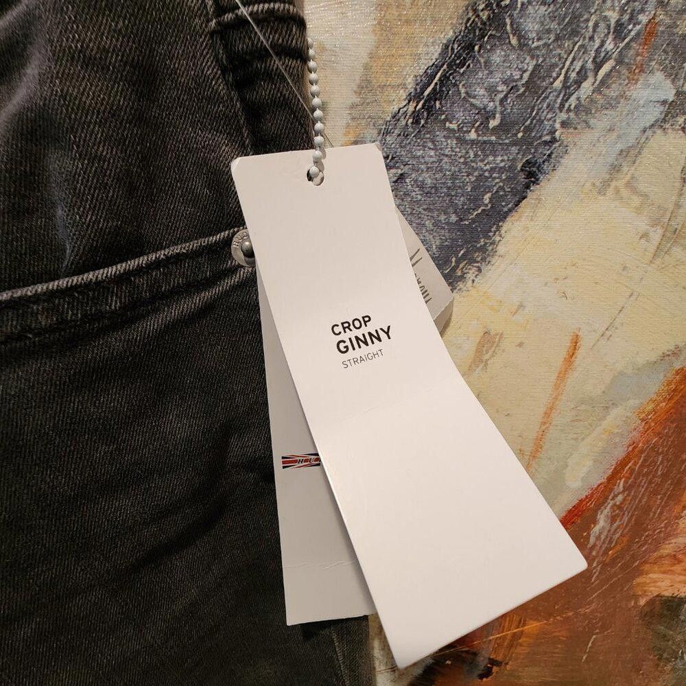 Designer Hudson Crop Ginny Destroyed Straight Leg Grey/Black Size 30" / US 8 / IT 44 - 4 Thumbnail