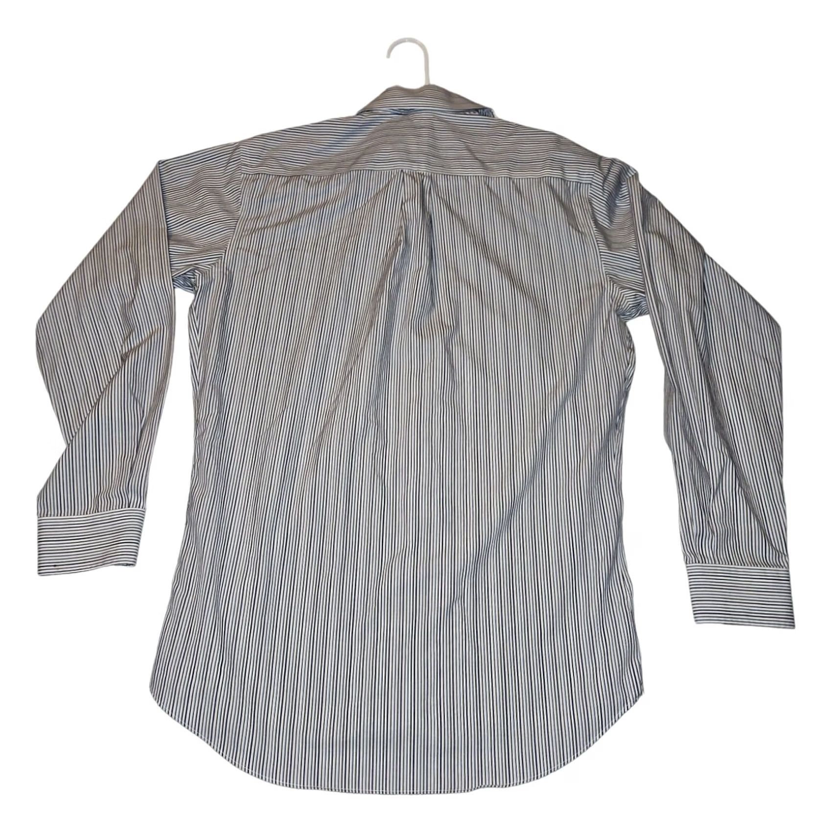 Vintage Forsyth of Canada Shirt Dress Shirt 34/35 Men White Striped 2 Ply 80's Non Iron Tailored Fit Button Up Long Sleeve Collar Spread Easy Care 100% Cotton Size US S / EU 44-46 / 1 - 6 Thumbnail