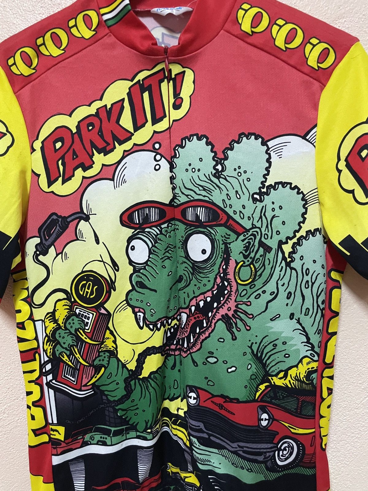 PEARL iZUMi Vintage Pearl Izumi Cycling Jersey Pop-Art Godzilla Slim-fit Size US M / EU 48-50 / 2 - 4 Thumbnail
