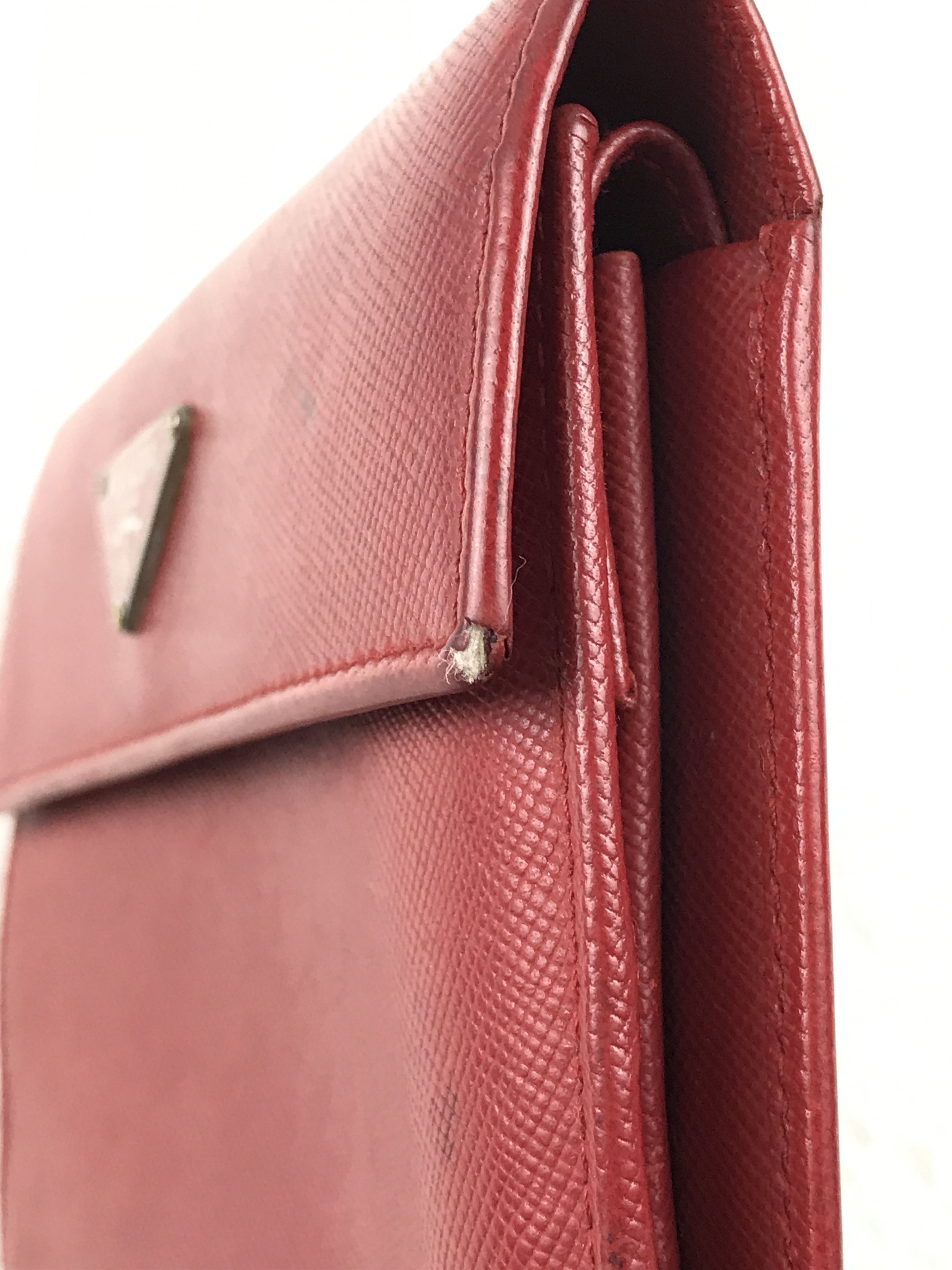 Prada × Vintage Vintage Prada Red Logo Trifold Wallet Size ONE SIZE - 19 Thumbnail