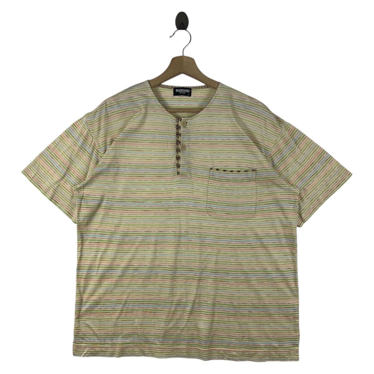 Missoni × Vintage Vintage MISSONI small logo embroidery stripe tee Size US M / EU 48-50 / 2 - 1 Thumbnail