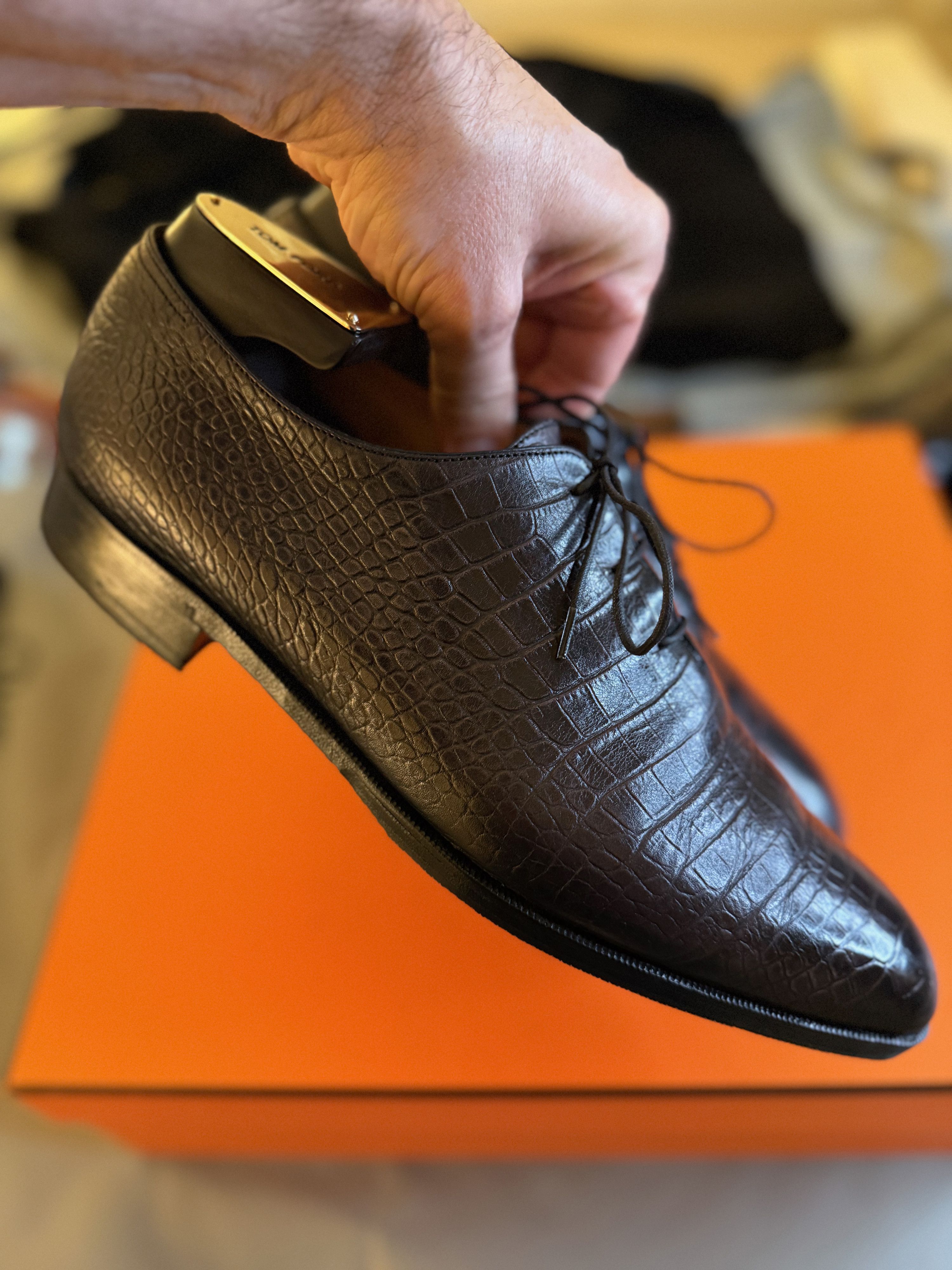 Berluti Ultimate Ultra-Rare $4,150 Alligator Croc Embossed Oxfords Size US 10.5 / EU 43-44 - 18 Thumbnail