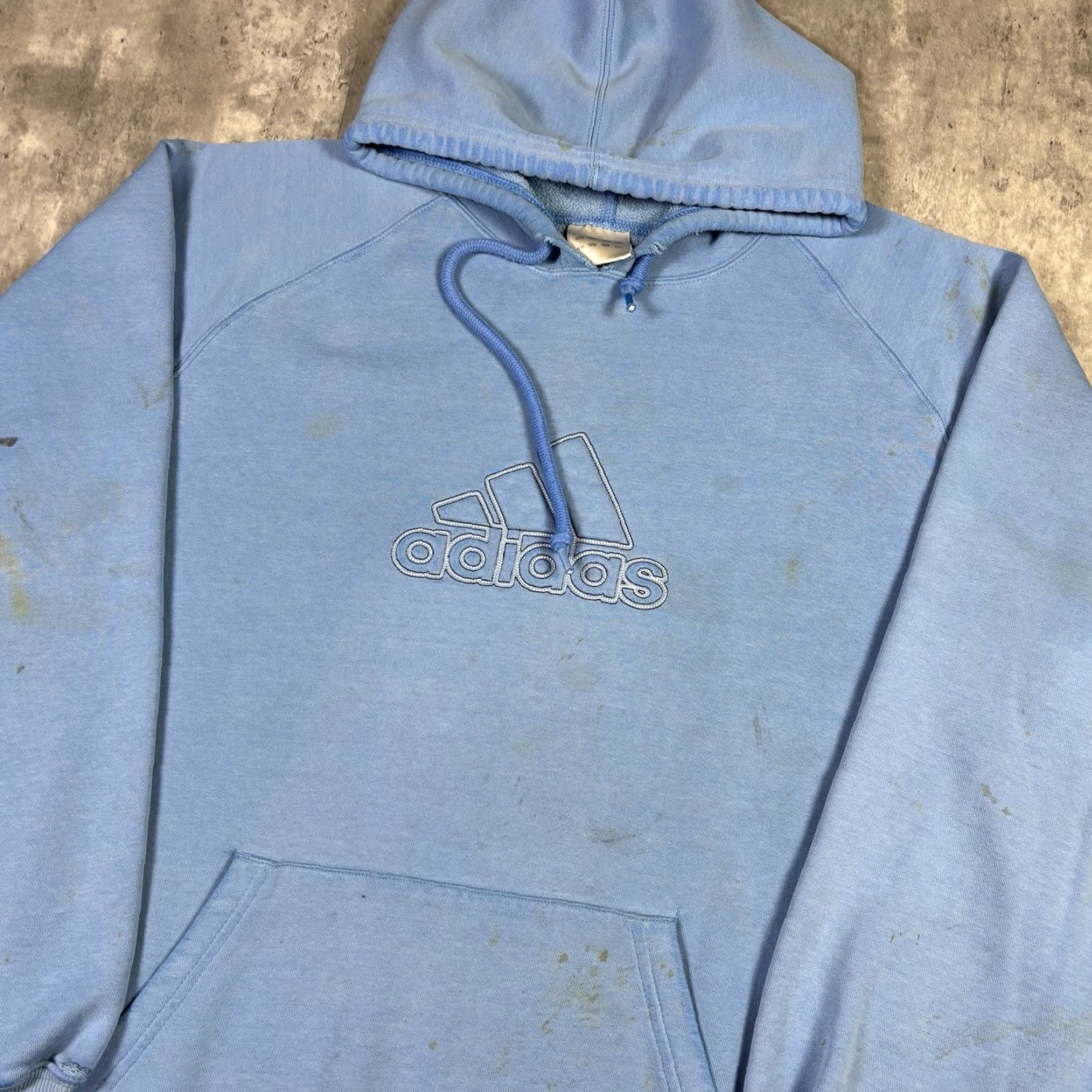 Adidas VINTAGE Adidas Embroidered Logo Hoodie Pullover Blue XL Men's 90s Sport Classic Graphic Print Hooded Pockets All Seasons Size US XL / EU 56 / 4 - 6 Thumbnail