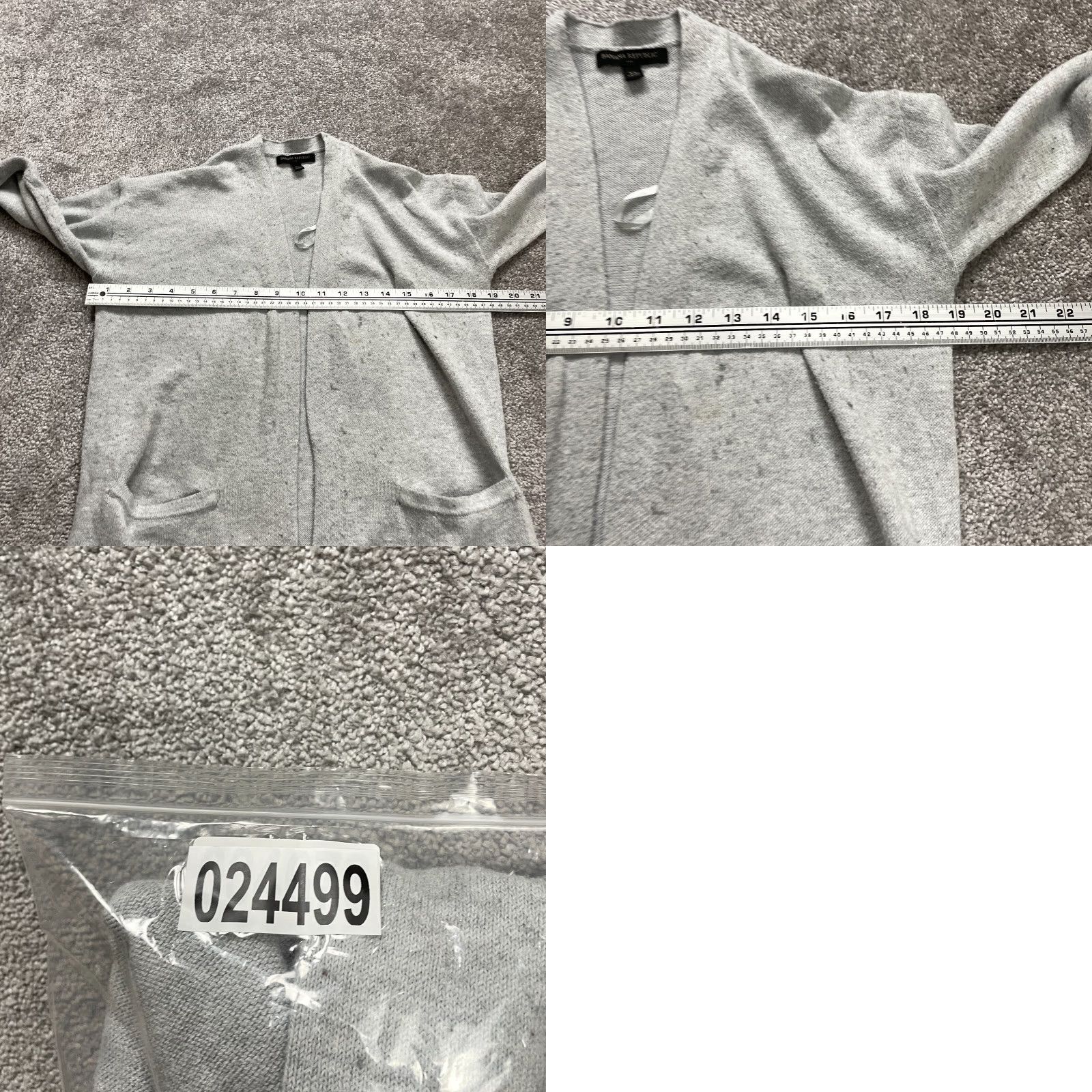 Banana Republic Banana Republic Cardigan Womens XS Gray Solid Pockets Knit Open Long Sweater Size XS / US 0-2 / IT 36-38 - 9 Thumbnail