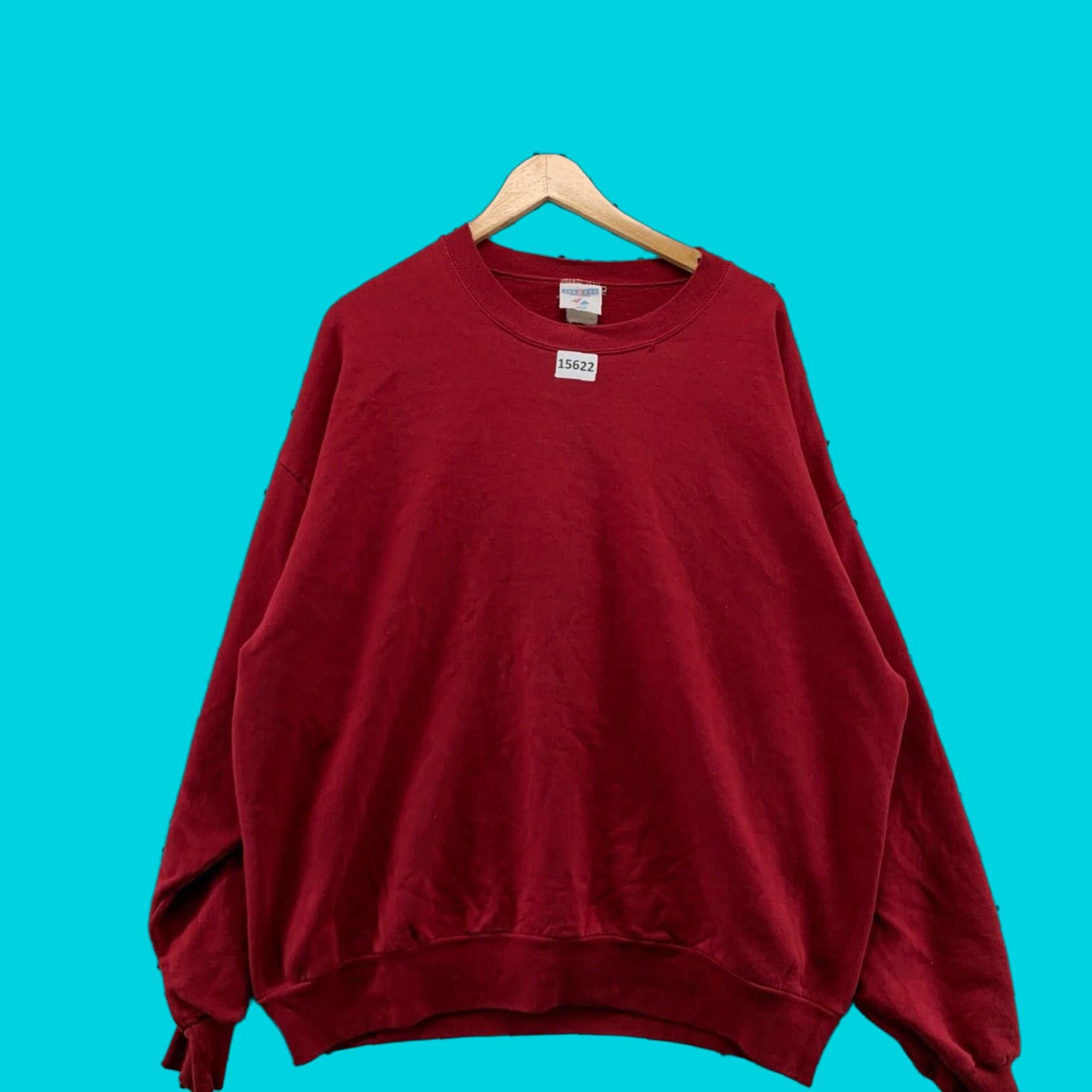 Vintage VINTAGE 90s Crewneck Sweatshirt Red XL Long Sleeve Cotton Unisex Adults Size US XL / EU 56 / 4 - 1 Thumbnail