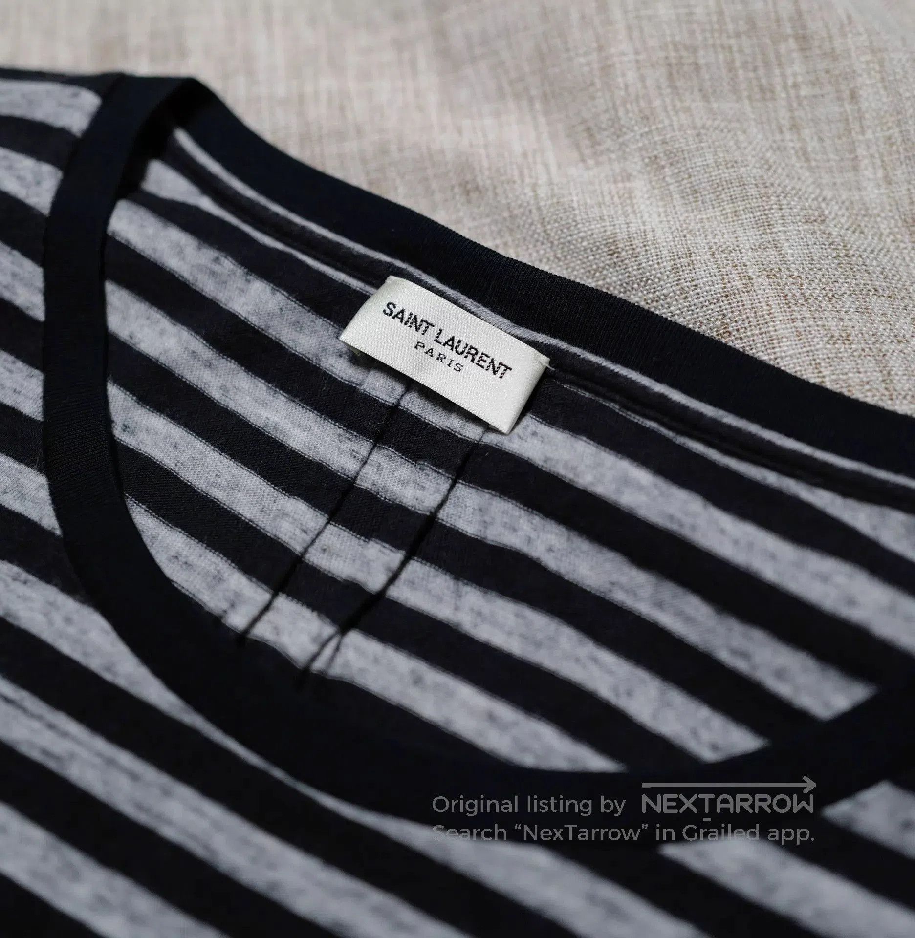 Saint Laurent Paris Striped Short Sleeve Casual Shirt. Size US XL / EU 56 / 4 - 3 Thumbnail