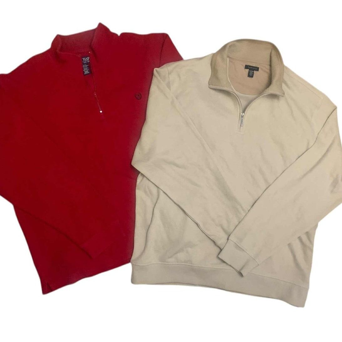 Chaps 2 Quarter 1/4 Zip Sweaters Long Sleeve Shirt Red/Tan XXL 2XL Size US XXL / EU 58 / 5 - 1 Thumbnail