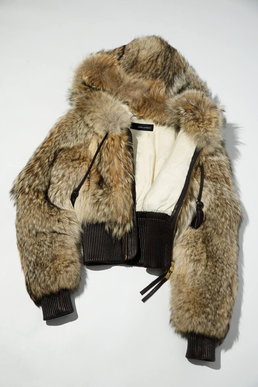 Dsquared2 Dsquared2 FW08 Full Coyote Fur Cropped Hooded Bomber Jacket Size M / US 6-8 / IT 42-44 - 3 Thumbnail