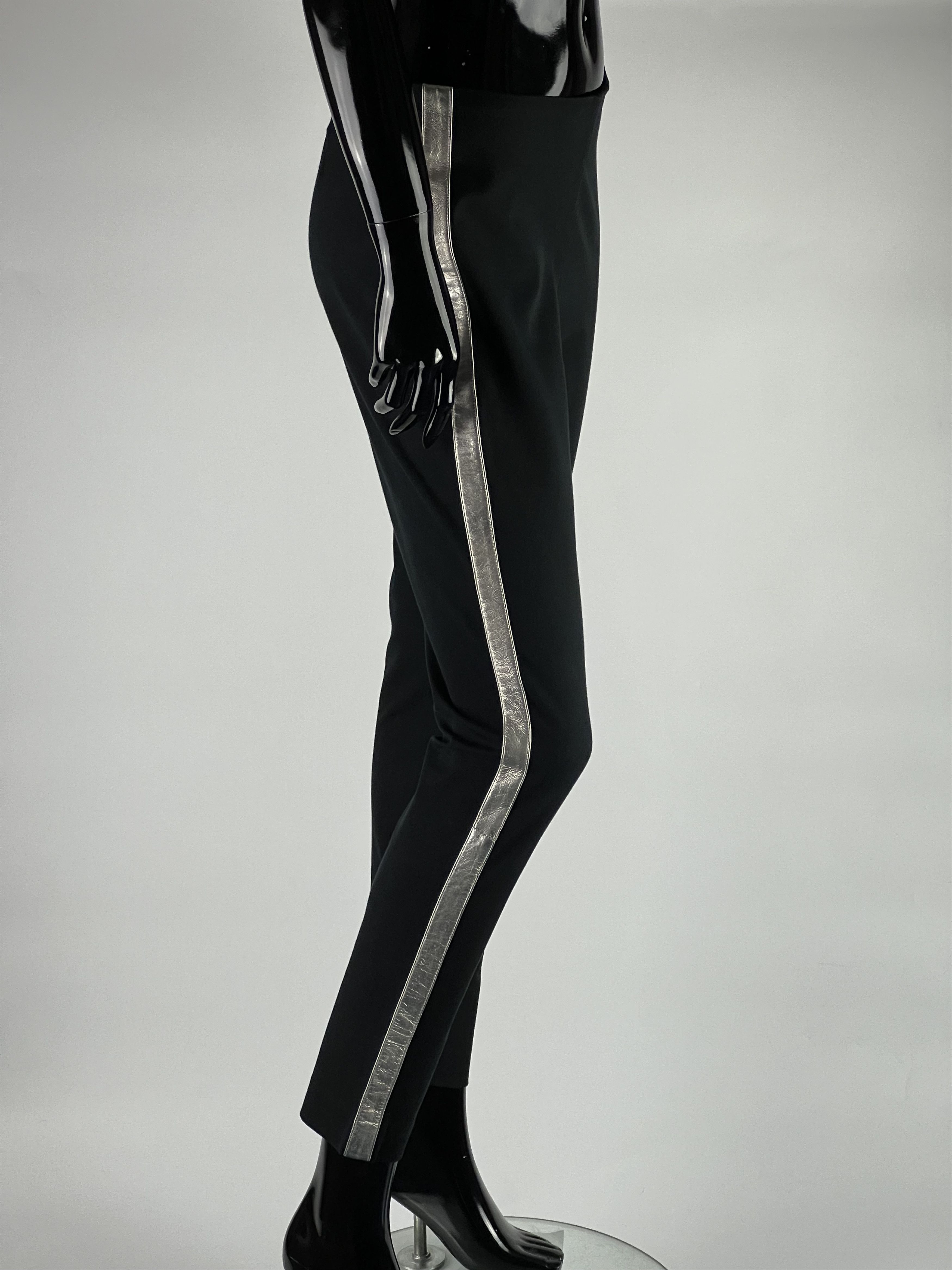 Lauren Ralph Lauren × Ralph Lauren Ralph Lauren Green Label Black Pants With Leather Stripes Size 28" / US 6 / IT 42 - 2 Thumbnail