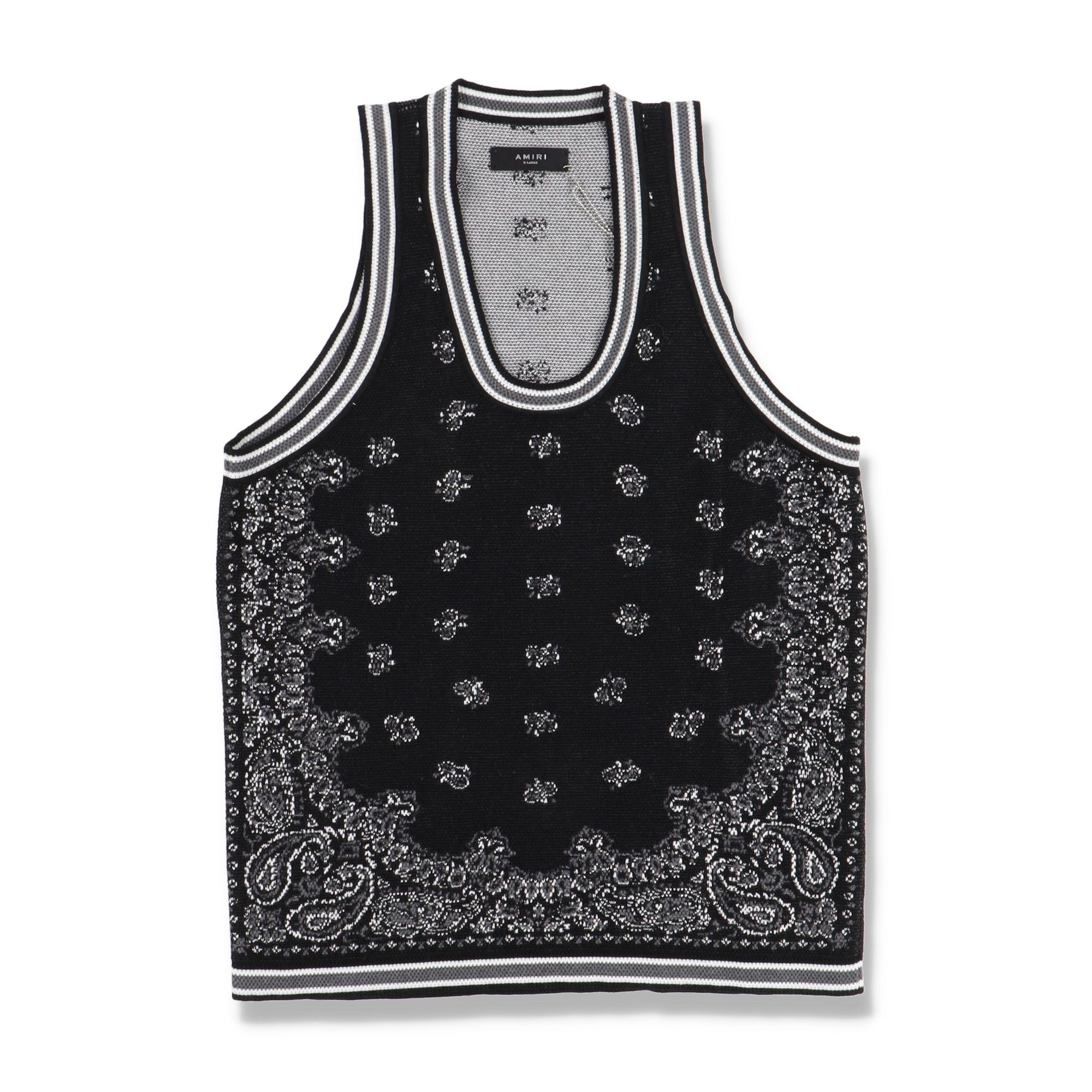 image of Amiri Black Bandana Basketball Tank Top, Men's (Size Medium)