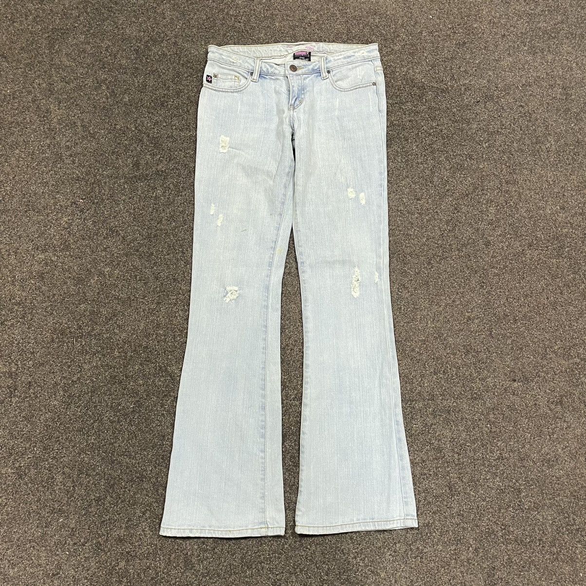 Vintage Vintage Y2K Light Wash Flared Pants Skate Streetwear Slim 29 Size US 29 - 2 Thumbnail