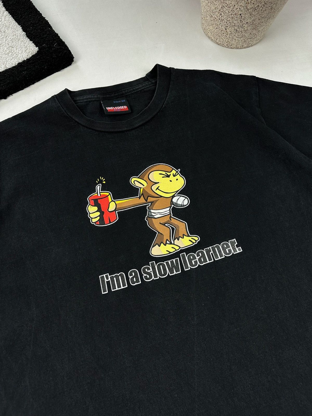 Vintage Vintage I’m a Slow Learner Dynamite Monkey Funny Shirt Size US L / EU 52-54 / 3 - 3 Thumbnail