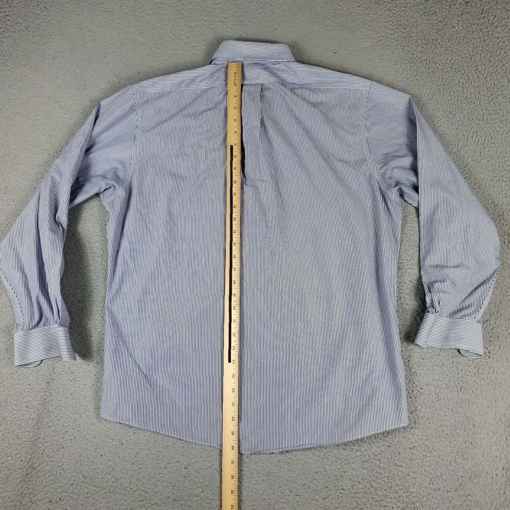 Brooks Brothers VINTAGE Brooks Brothers Dress Shirt Men 17 Blue Striped Button-Down Long Sleeve Business Formal Casual Wedding Size 46R - 5 Thumbnail