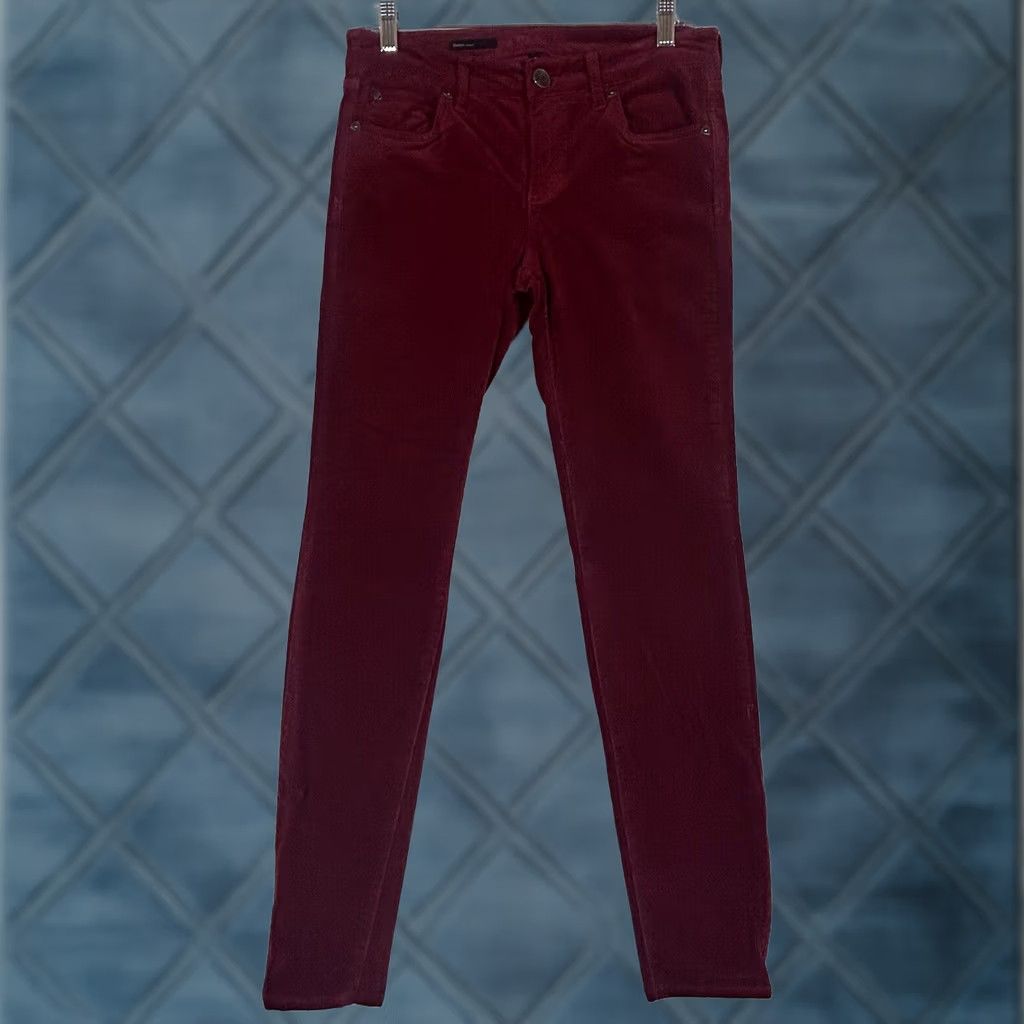 Vintage KUT from the Kloth Diana Skinny Corduroy Pants Womens 4 Red Mid Rise Slim Jeans Casual Size 27" / US 4 / IT 40 - 1 Thumbnail