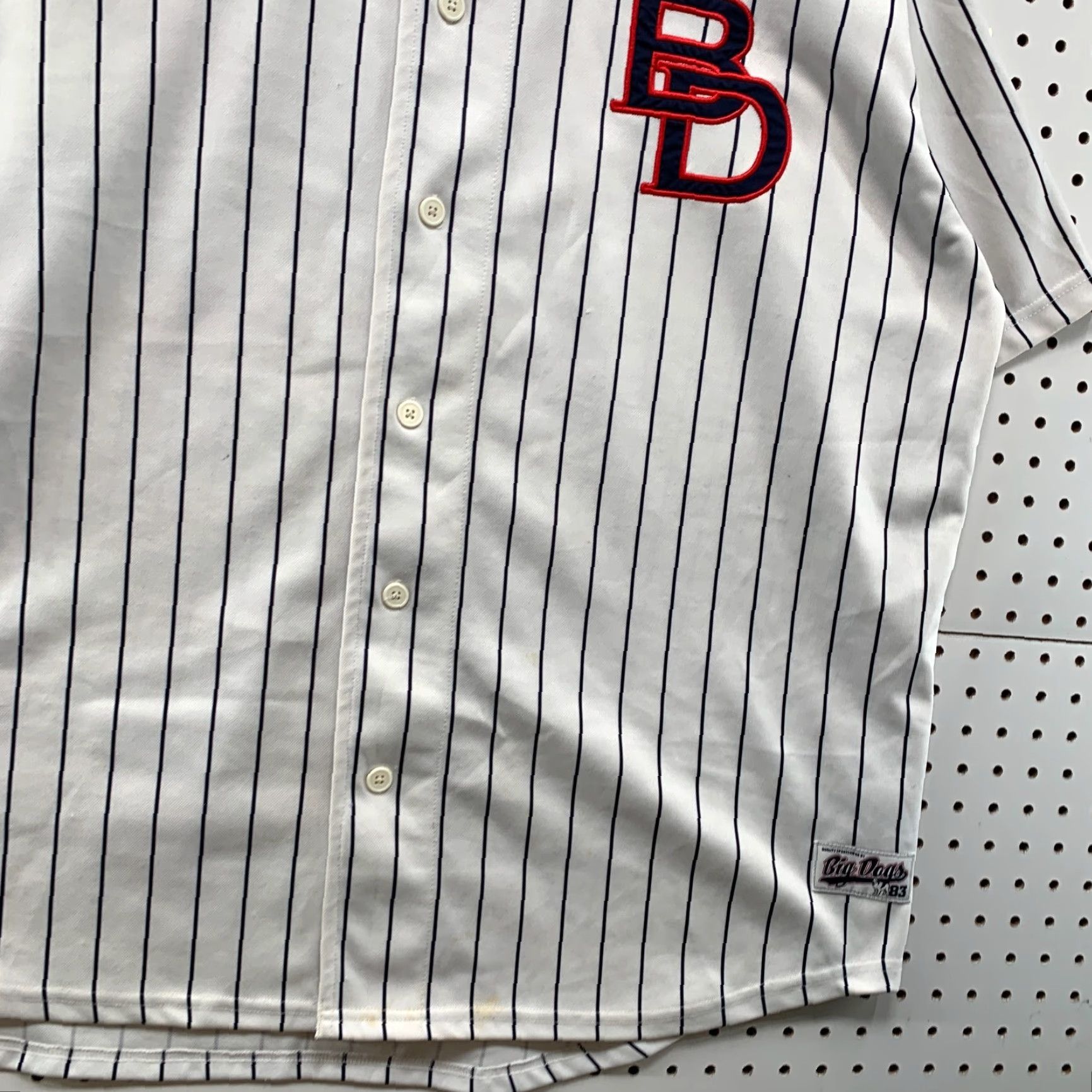 Big Dogs VINTAGE Big Dogs Baseball Jersey Men 2X White Striped Embroidered 90s Jersey Men Big 2X White Striped Embroidered Baseball Jersey 90s Mens Size US XXL / EU 58 / 5 - 7 Thumbnail