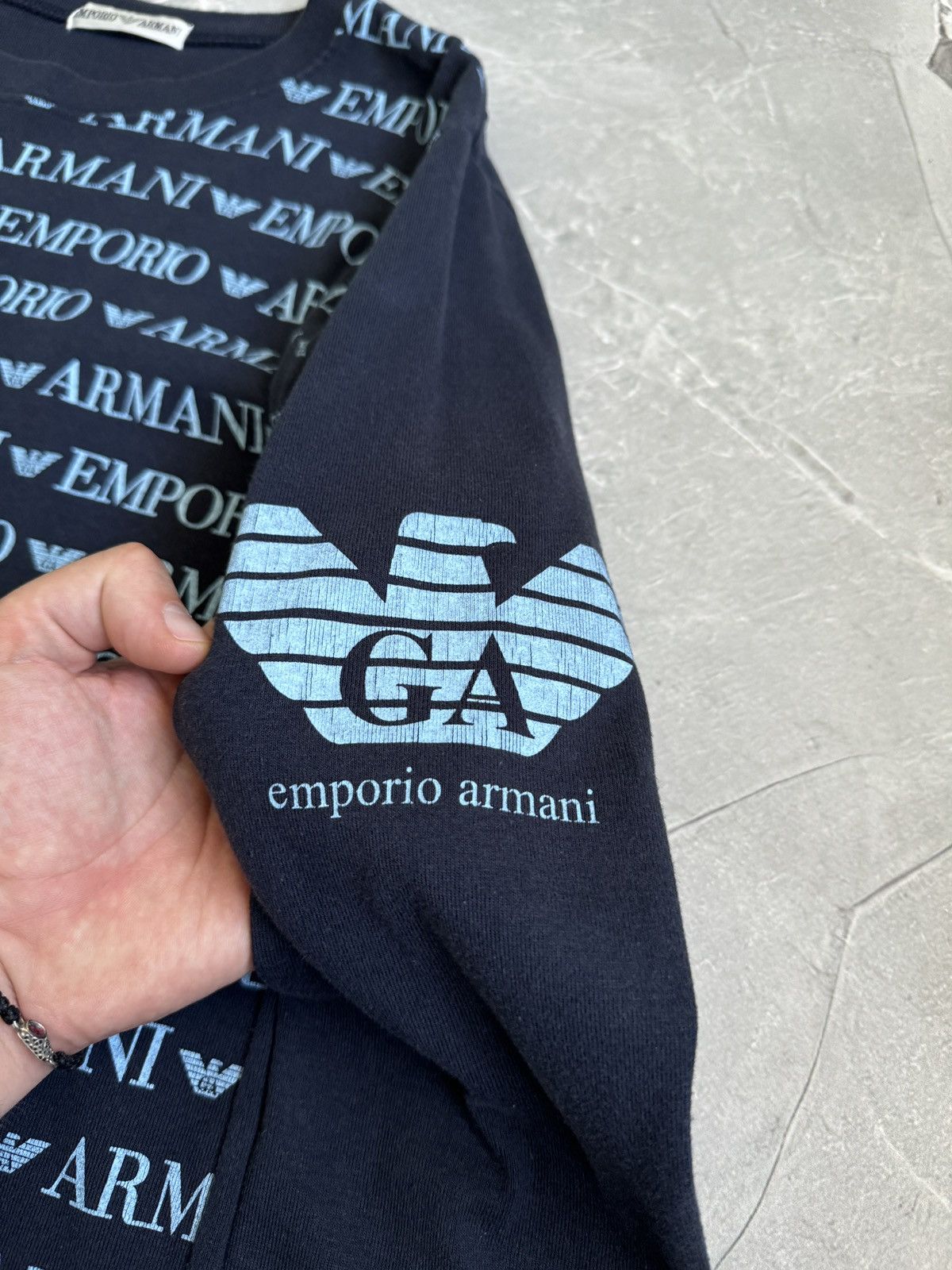 Emporio Armani Vintage Y2K Emporio Armani Monogram Big Logo Longsleeve Tee Size US L / EU 52-54 / 3 - 9 Thumbnail