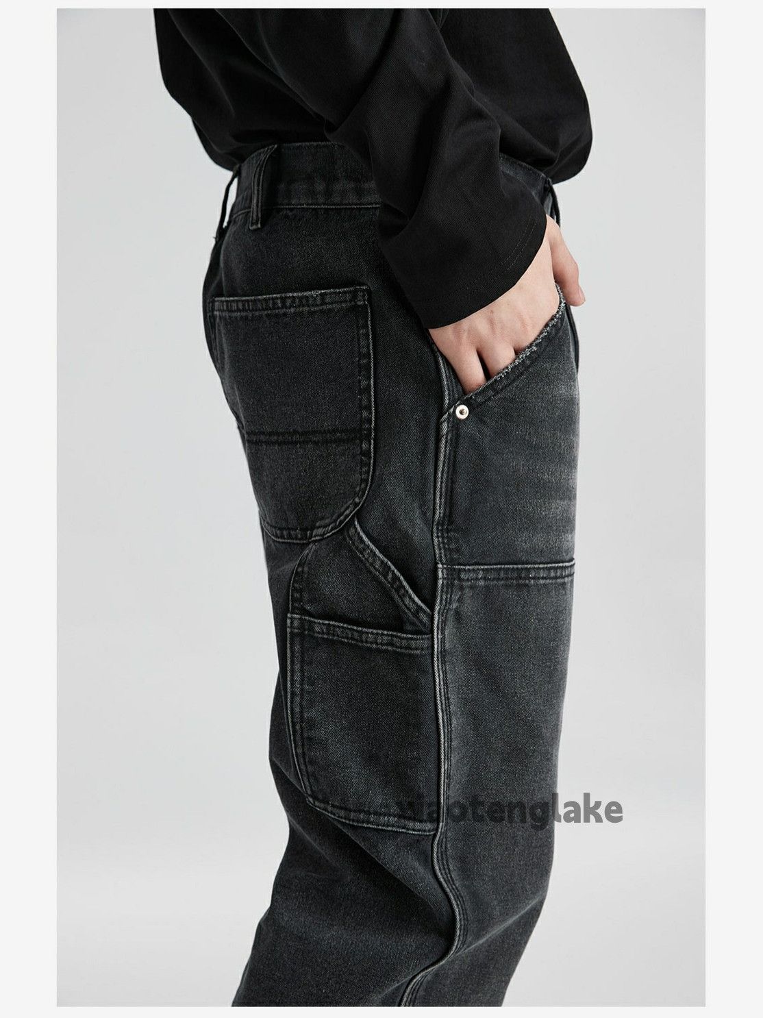 Jean × Vintage washed faded cleanfit yuppie carpenter cargo jeans Size US 36 / EU 52 - 2 Thumbnail
