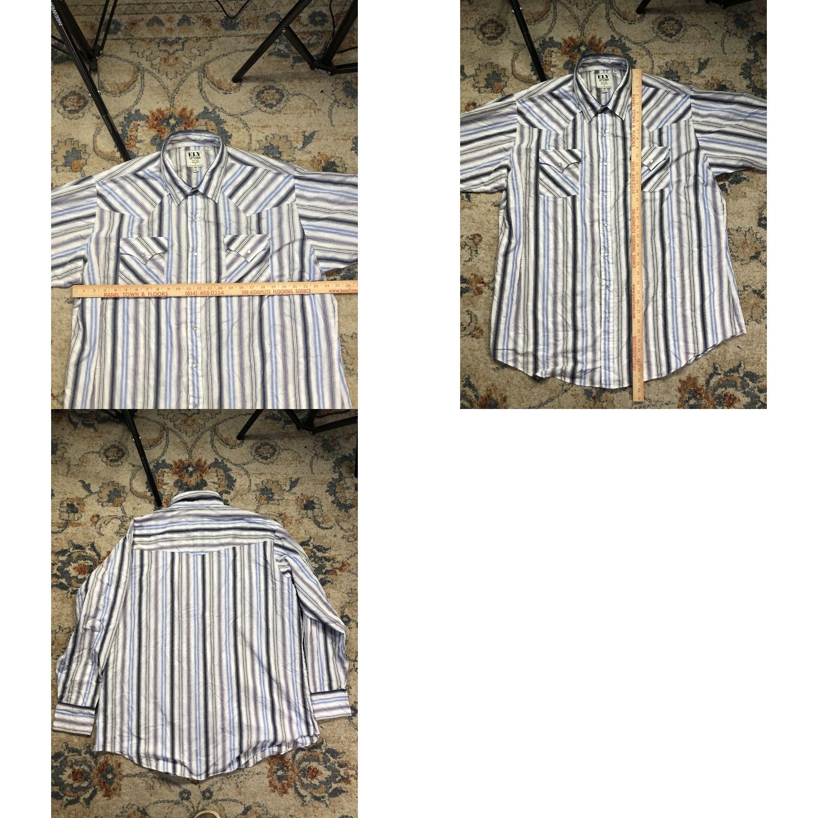 Vintage VINTAGE Ely Cattleman Shirt Mens 2XLT Blue Stripe Western Pearl Snap Long Sleeve Cowboy Size US XXL / EU 58 / 5 - 8 Thumbnail