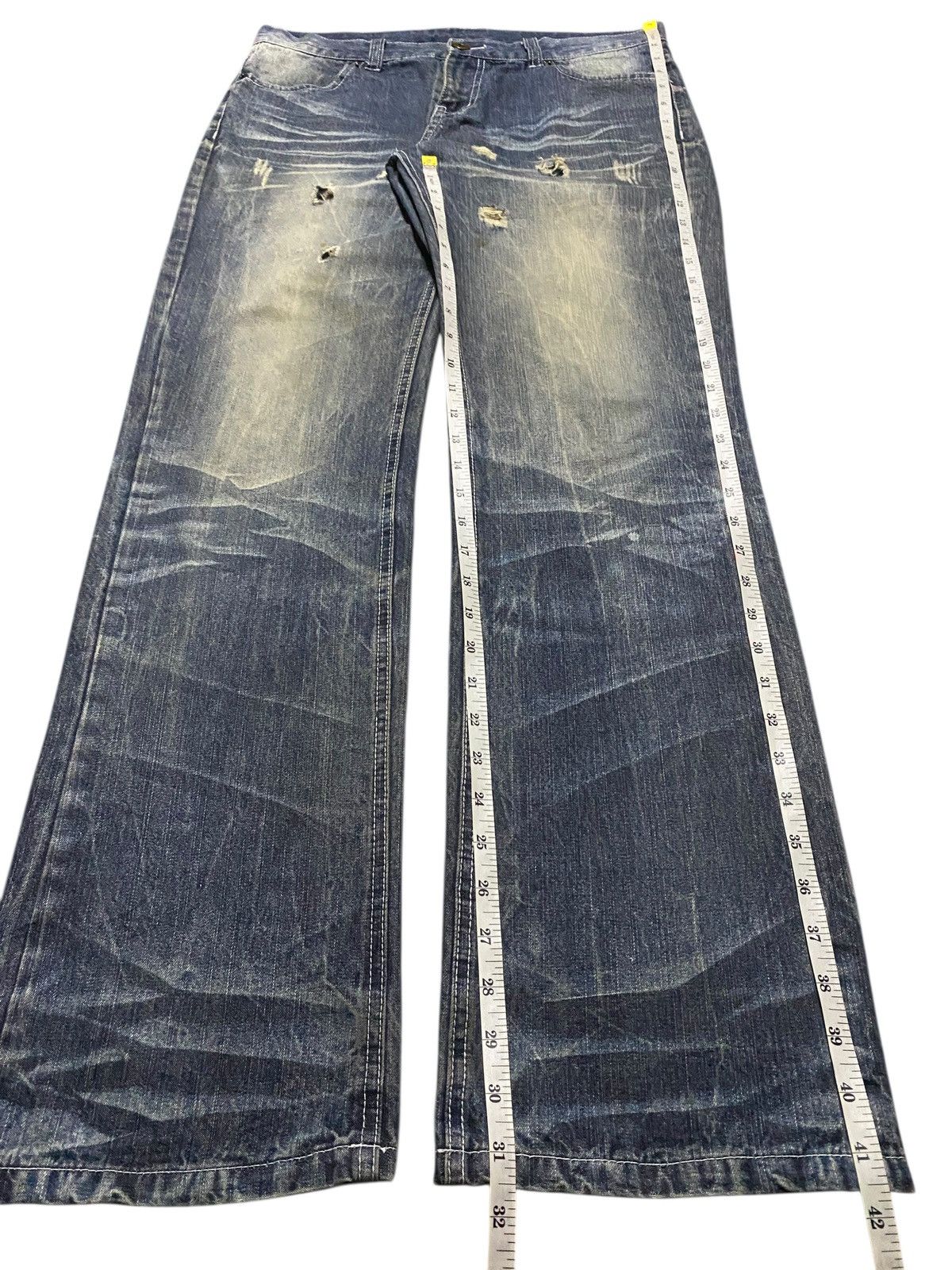 Replay Vintage Japanese Brand Mud Wash Distressed Loose Jeans Size US 33 - 15 Thumbnail