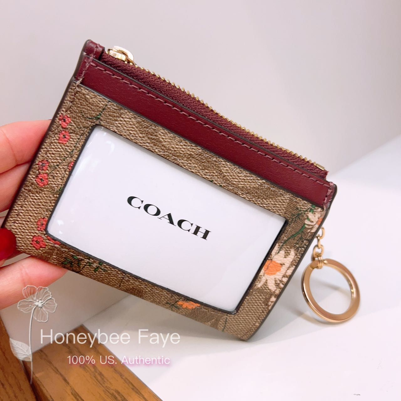 Mini Skinny Id Case In Signature Canvas With Wildflower