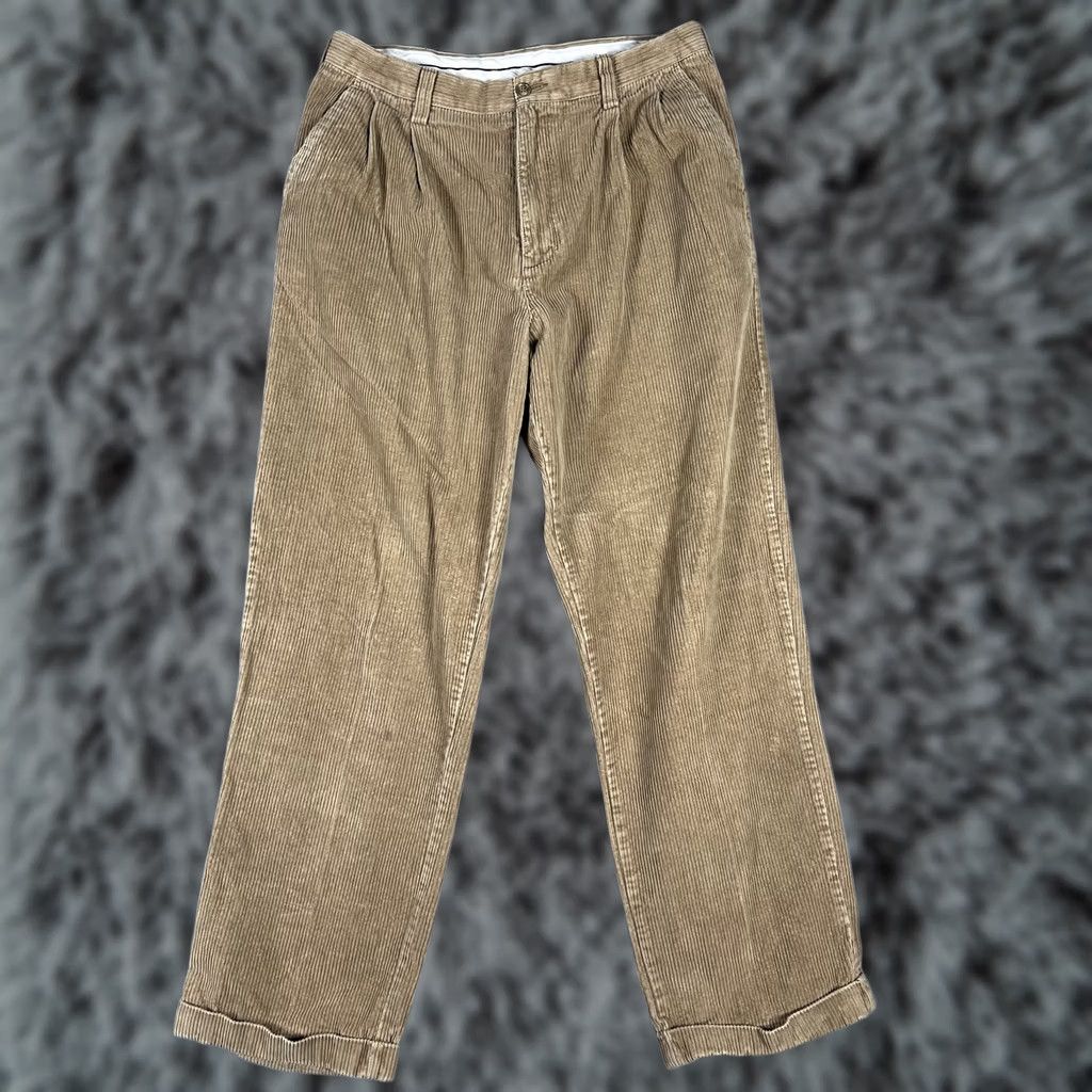 Croft & Barrow Croft & Barrow Pants Mens 33x32 Brown Corduroy Pleated Casual Classic Fit Size US 33 - 1 Thumbnail