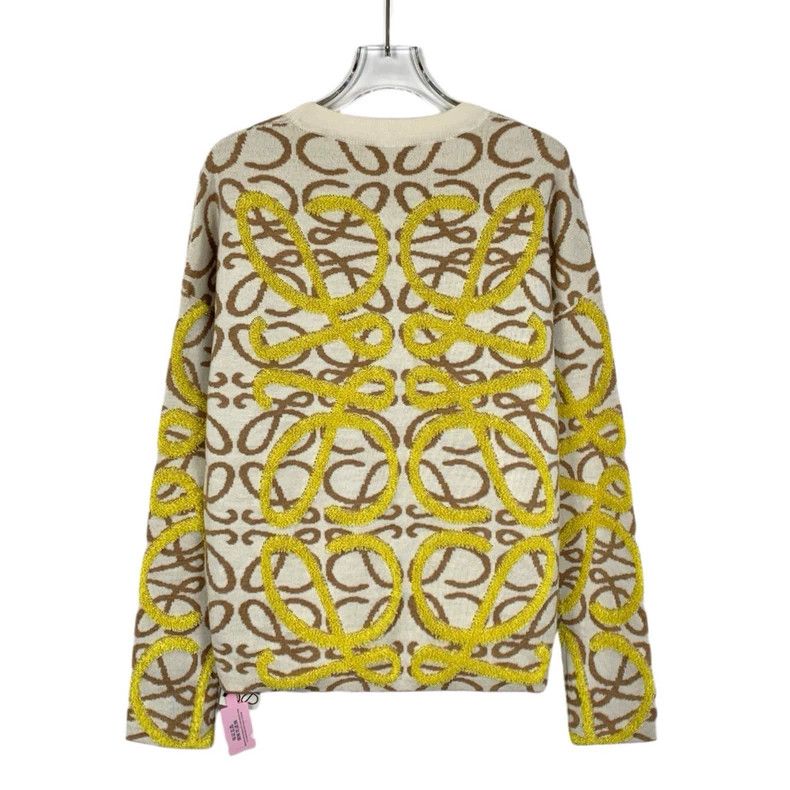 Loewe Loewe Yellow logo jacquard full print wool round neck long Size XS / US 0-2 / IT 36-38 - 2 Thumbnail