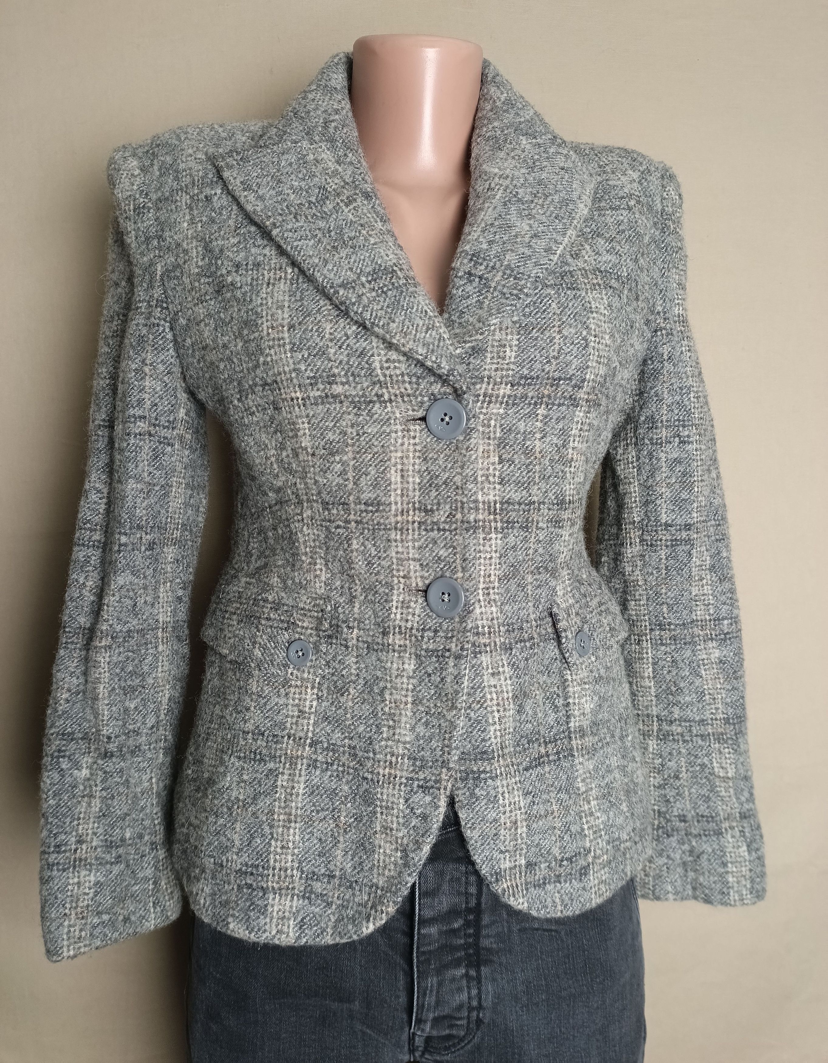 Valentino Valentino Wool Grey Plaid Check Blazer Jacket IT40 Size S / US 4 / IT 40 - 6 Thumbnail