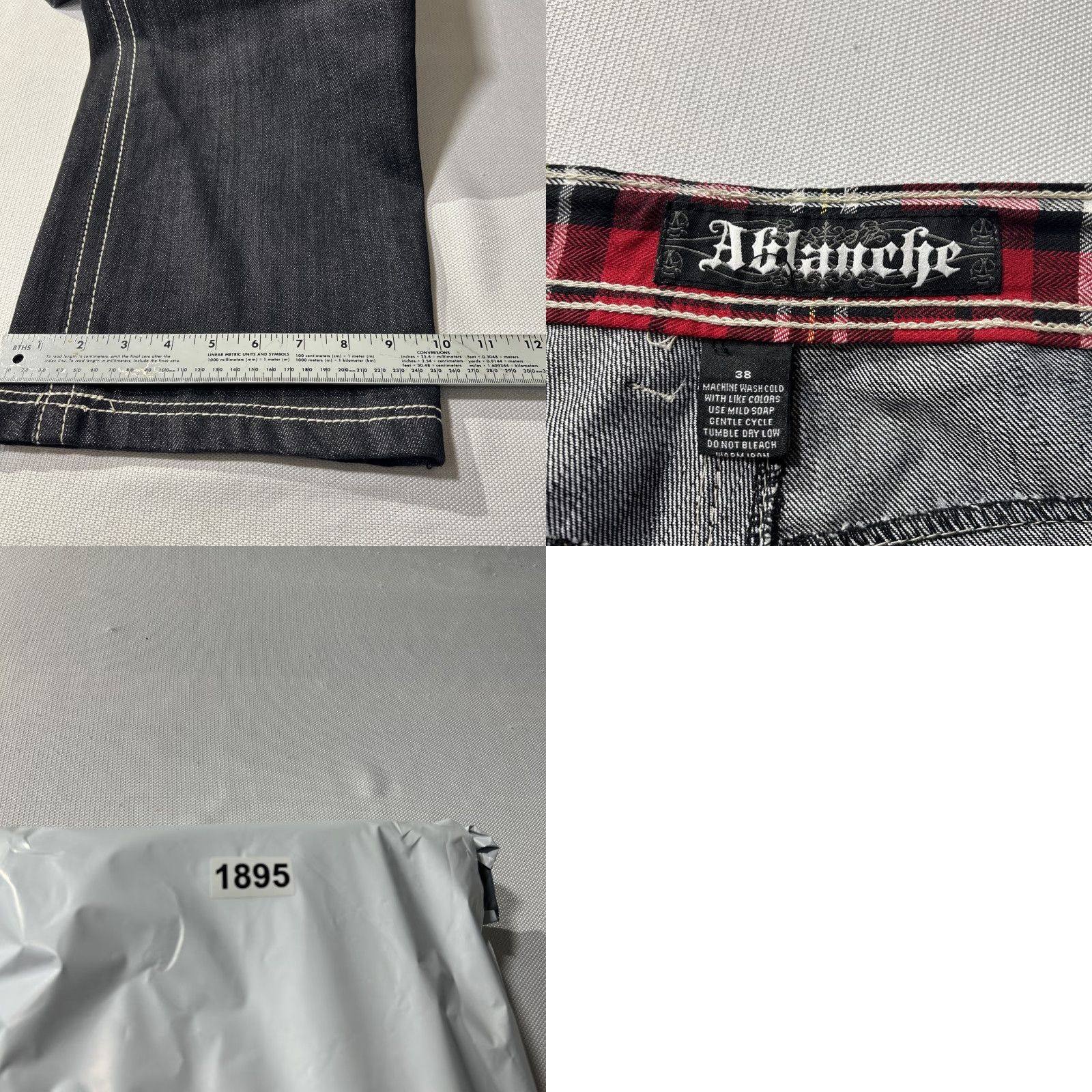 Vintage Ablanche Jeans Men’s 38 Black Denim Loose Baggy Hip Hop Y2K Embroidered Jeans Size US 38 / EU 54 - 8 Thumbnail