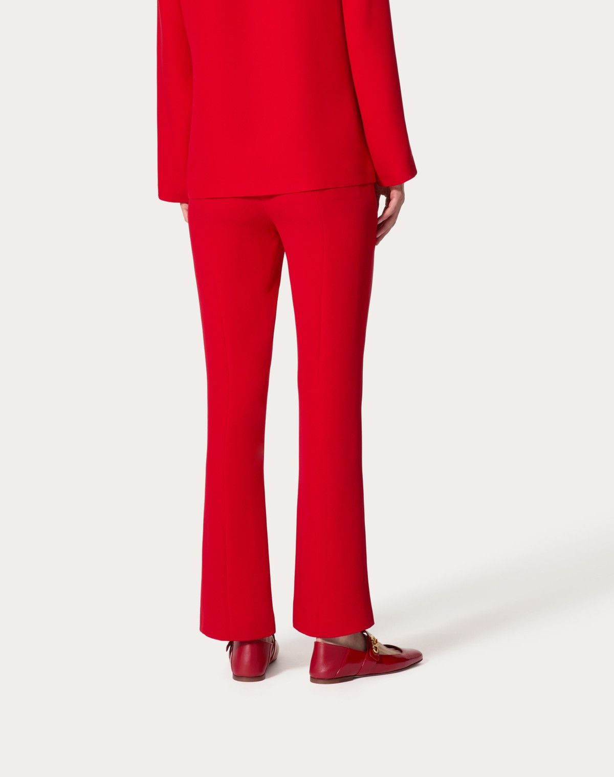 Valentino o1s1wg110525 Cady Couture Trousers in Red Size 26" / US 2 / IT 38 - 6 Thumbnail